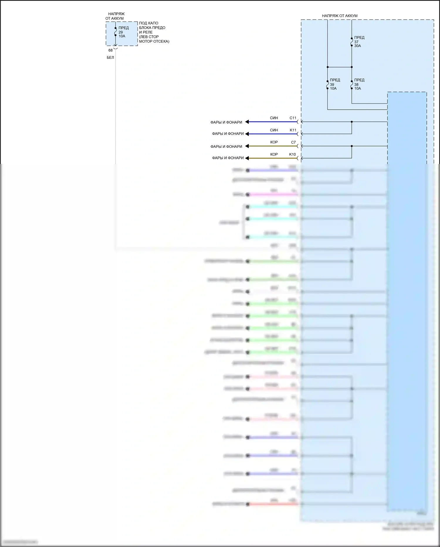 ILX Acura I рестайлинг 2 (2018-2022): Электросхема блоков управления кузовом (2 из 2) 