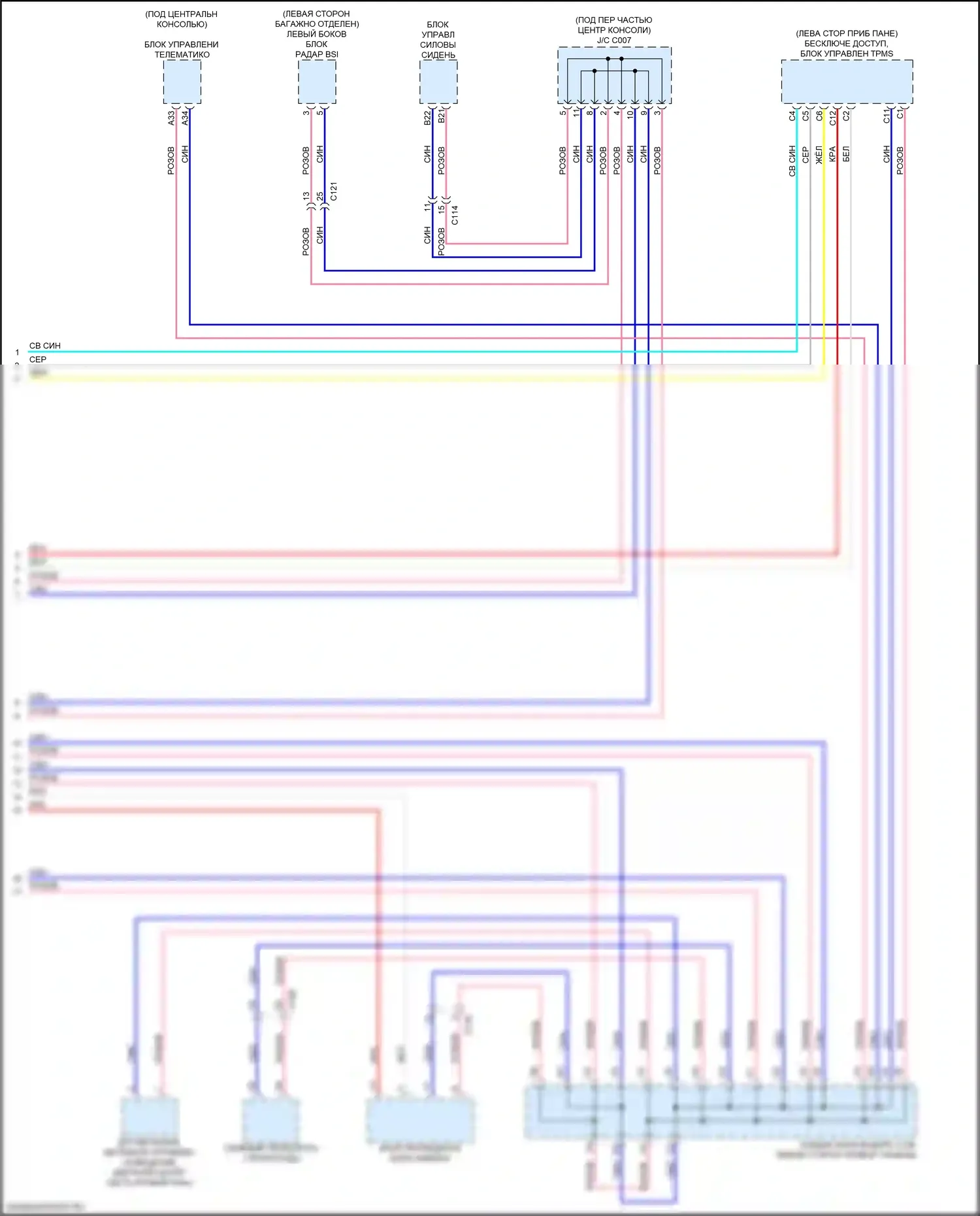 ILX Acura I рестайлинг 2 (2018-2022): Can шина электросхема (3 из 3) 
