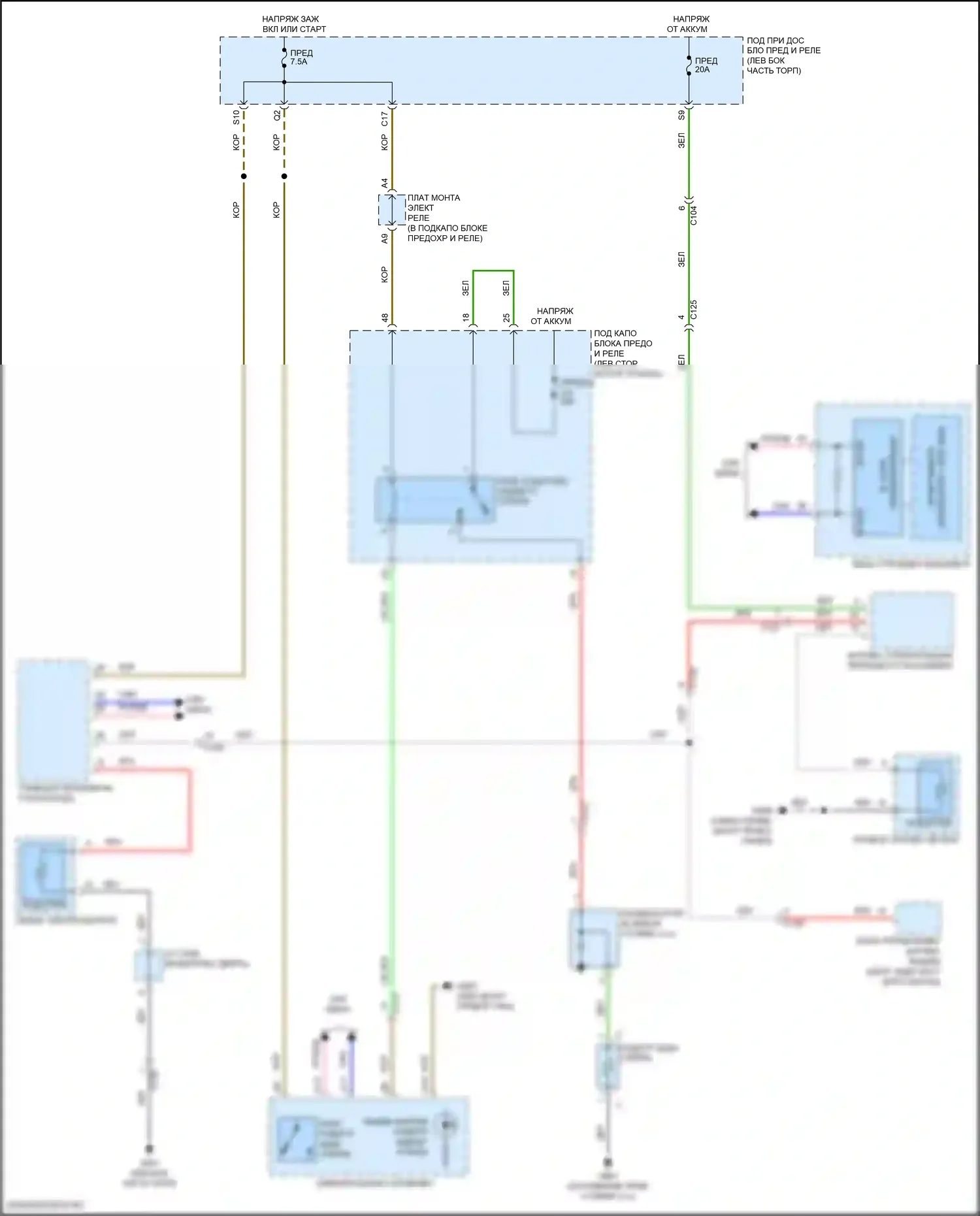 ILX Acura I рестайлинг 2 (2018-2022): Электросхема подогрева стекол 