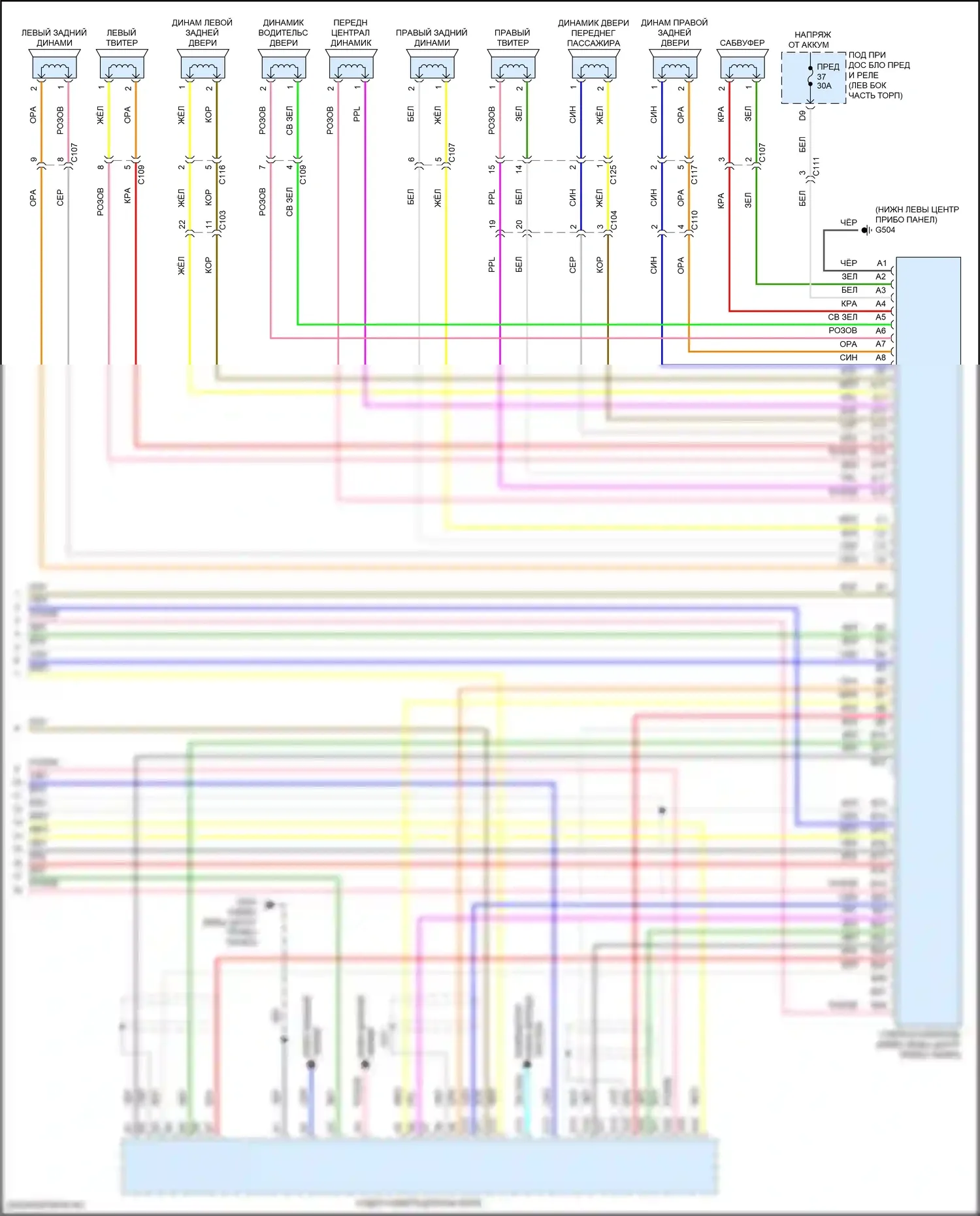 ILX Acura I рестайлинг 2 (2018-2022): Электросхема навигации (6 из 6) 