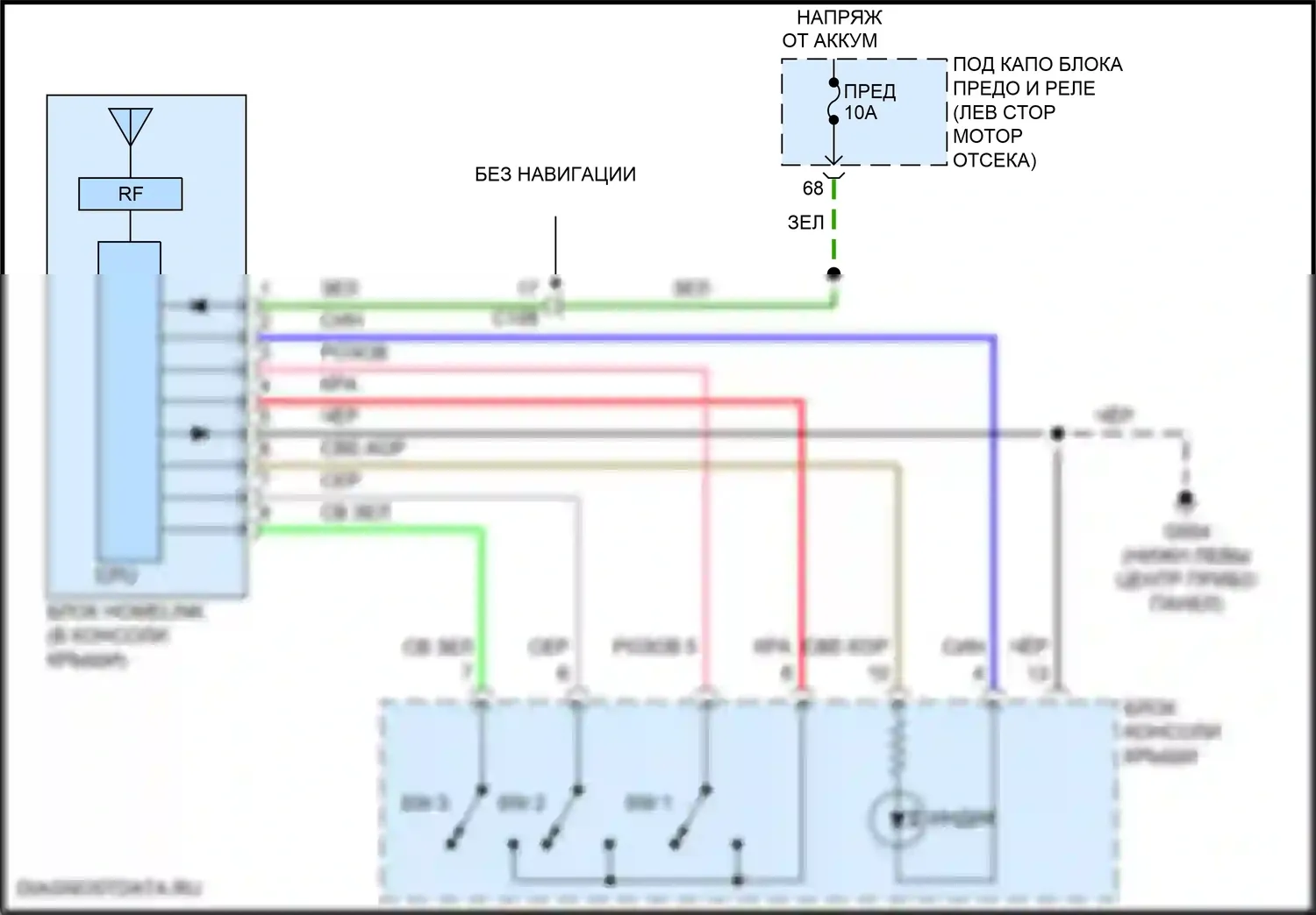 ILX Acura I рестайлинг (2015-2018): Электросхема дистанционного управления homelink 