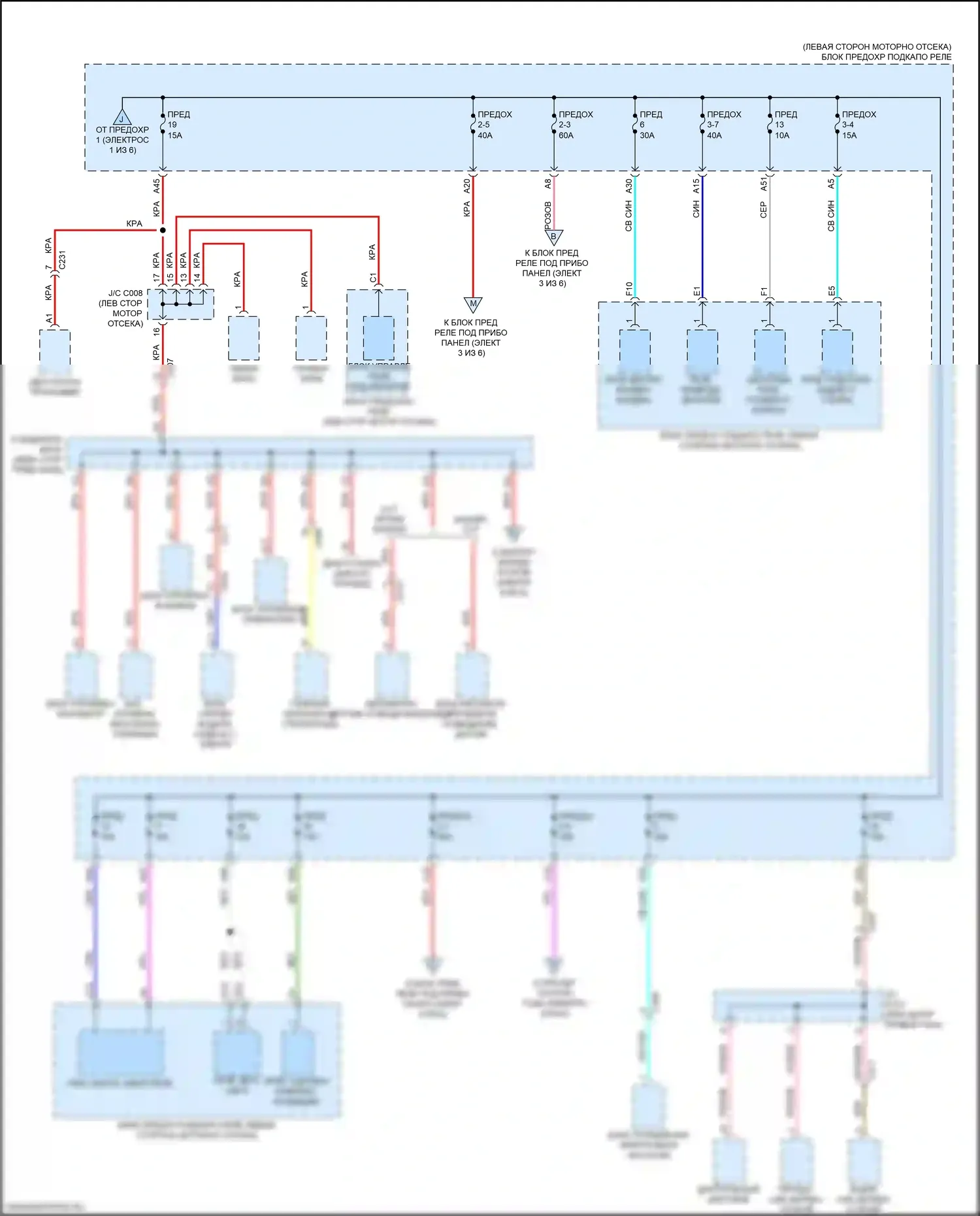 Integra Acura IV (2022-2024): Электросхема блока предохранителей реле (2 из 6) 