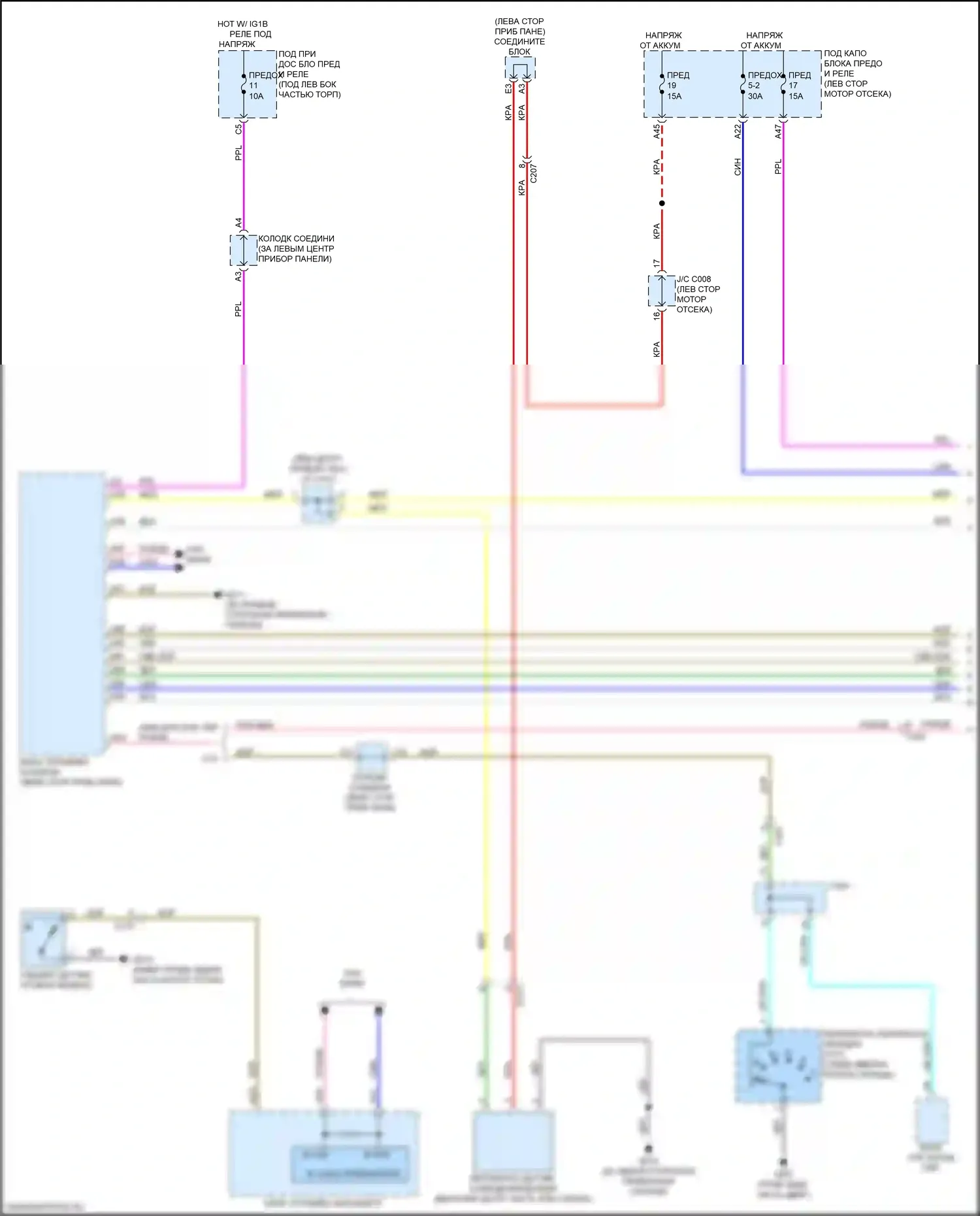 Integra Acura IV (2022-2024): Дворники и омыватели электросхема (1 из 2) 