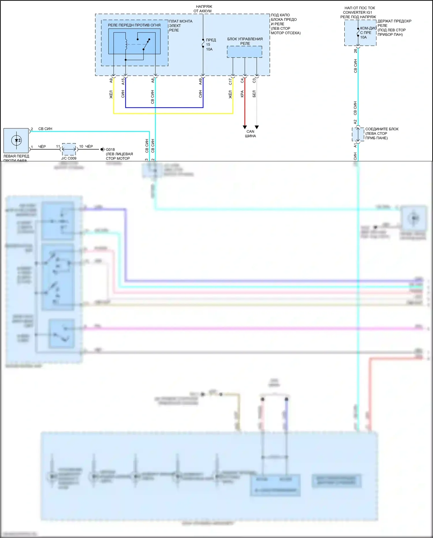 Integra Acura IV (2022-2024): Электросхема фар (1 из 2) 