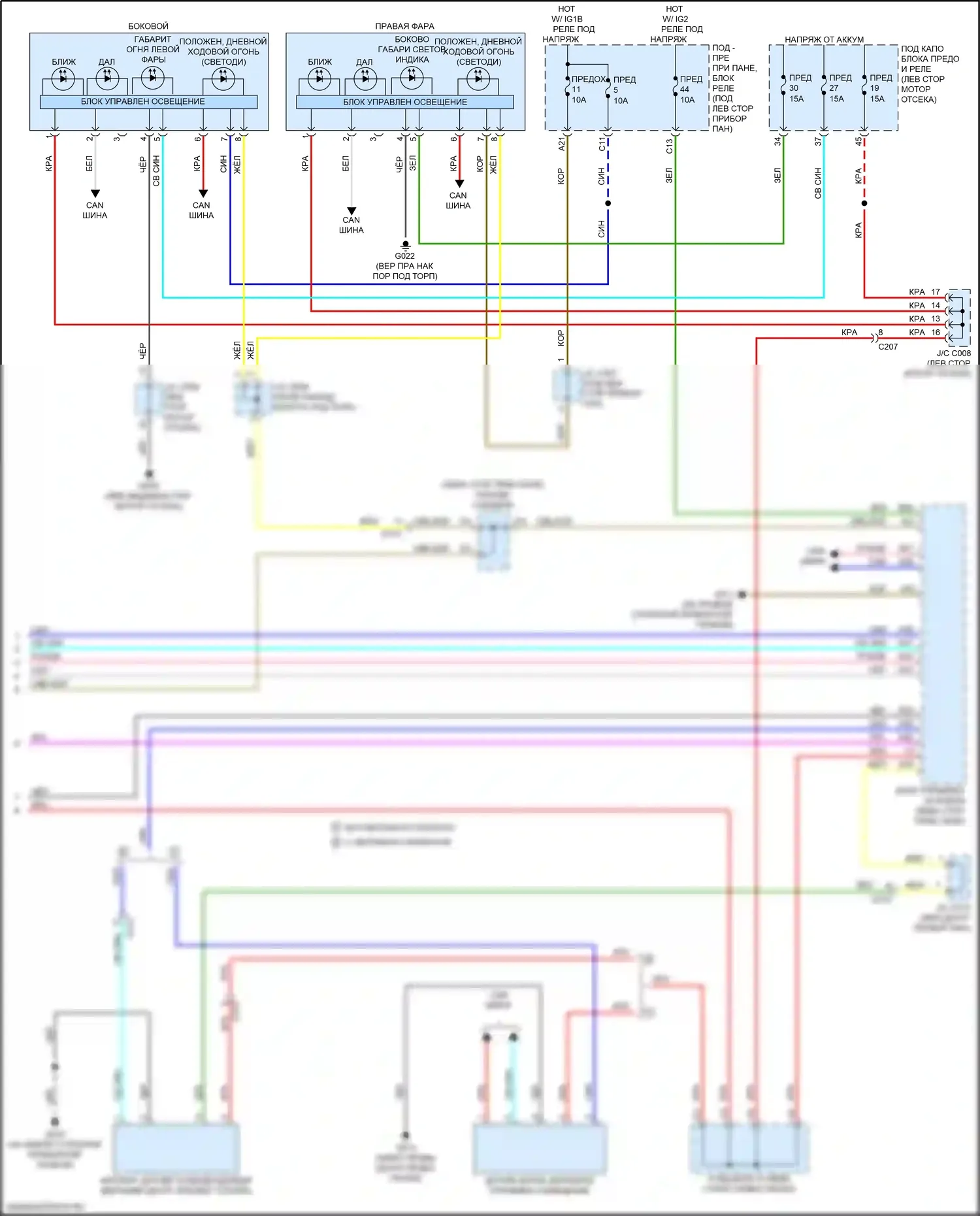 Integra Acura IV (2022-2024): Электросхема фар (2 из 2) 