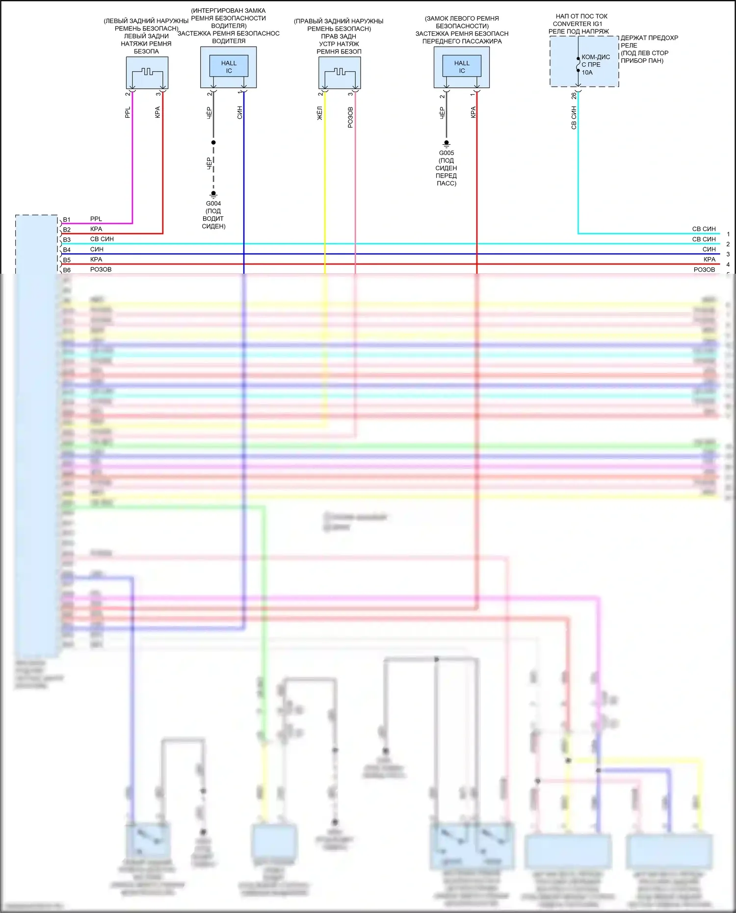 Integra Acura IV (2022-2024): Электросхема подушек безопасности (1 из 4) 