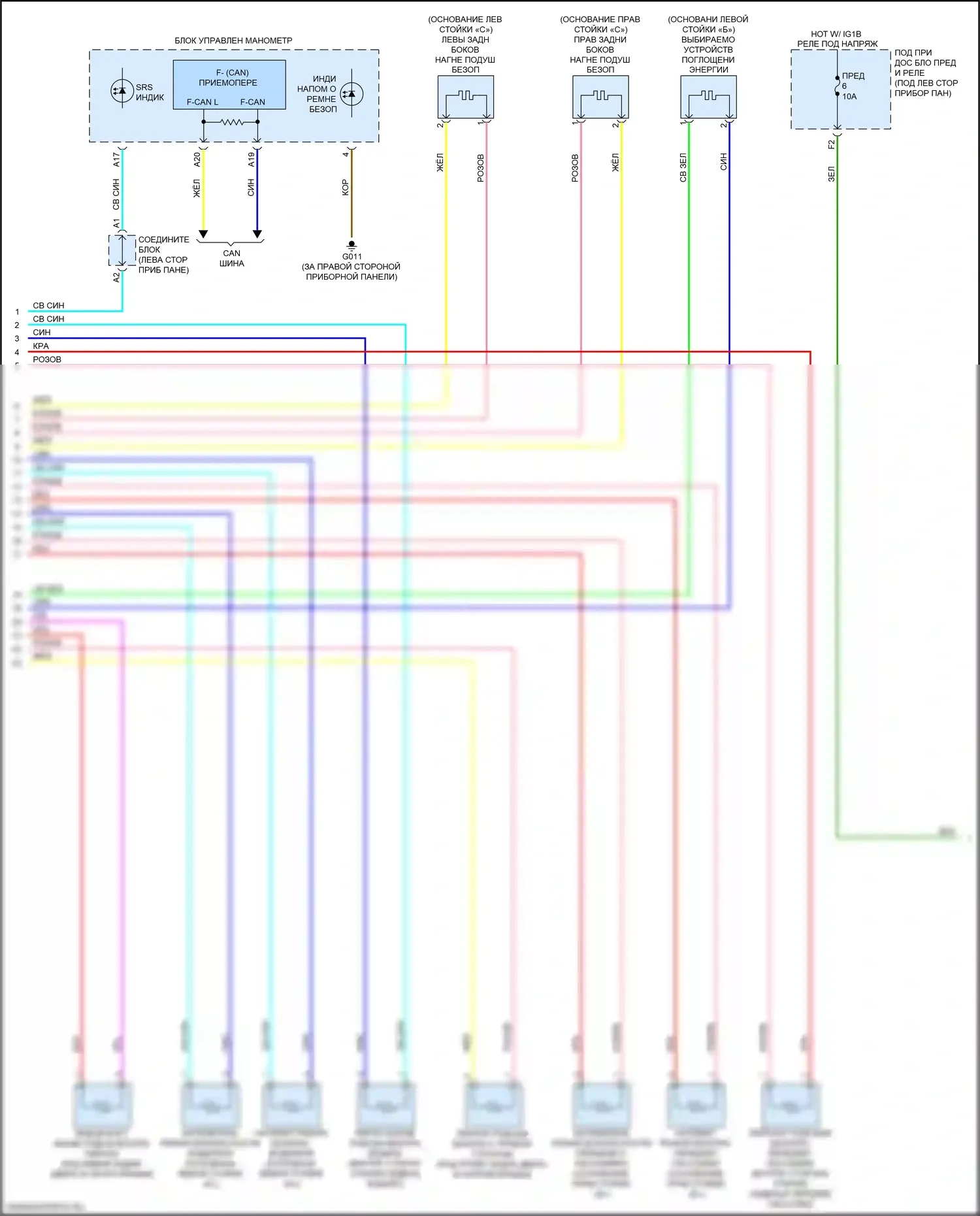 Integra Acura IV (2022-2024): Электросхема подушек безопасности (2 из 4) 