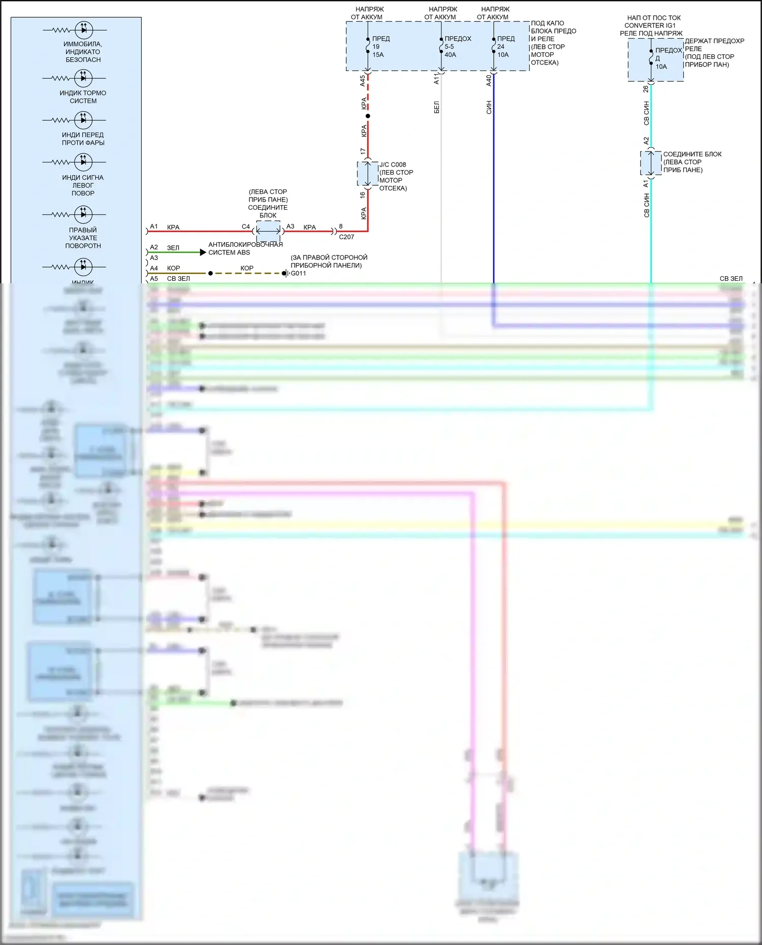 Integra Acura IV (2022-2024): Электросхема приборной панели (1 из 4) 