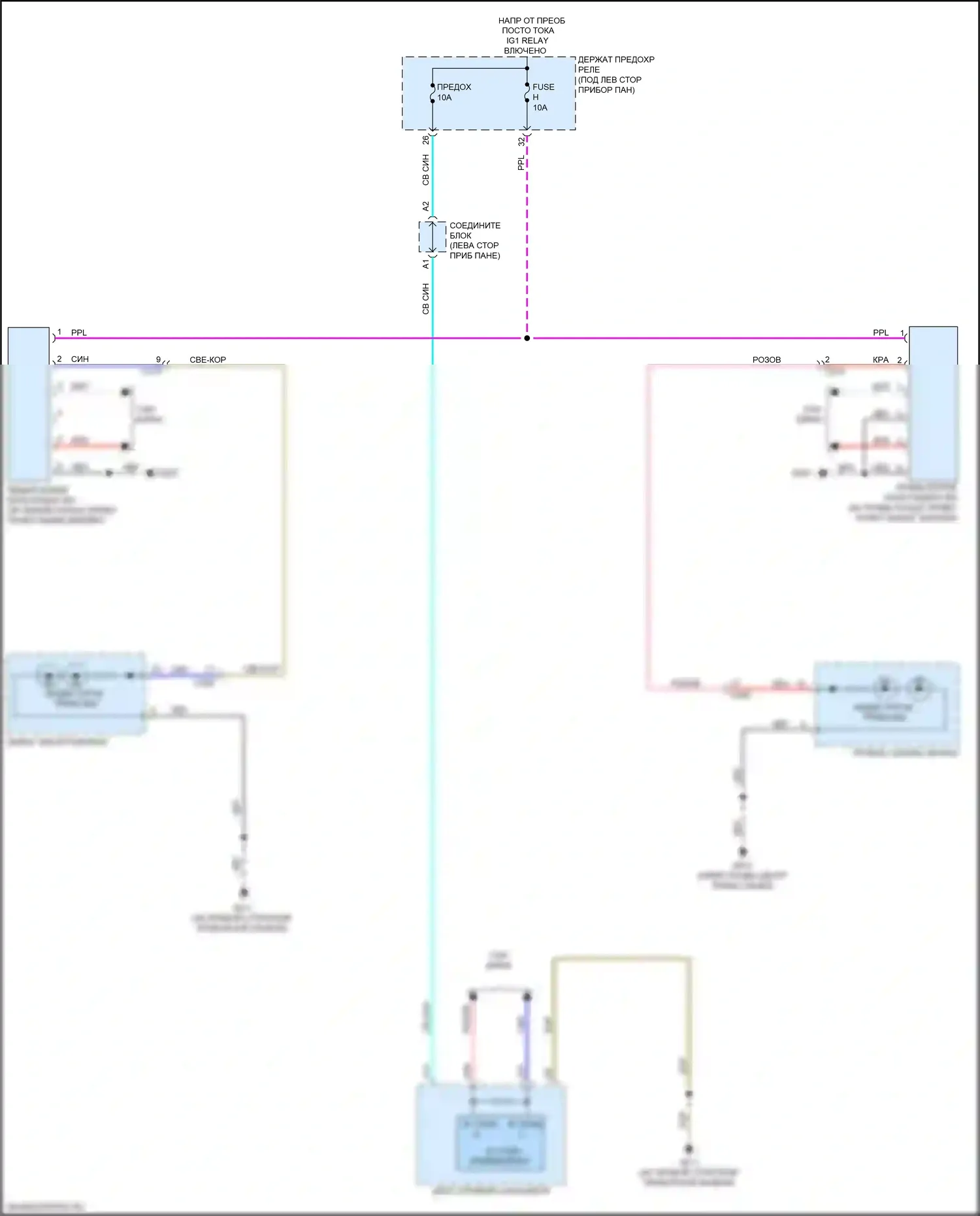 Integra Acura IV (2022-2024): Электросхема мониторинга в слепой зоне 