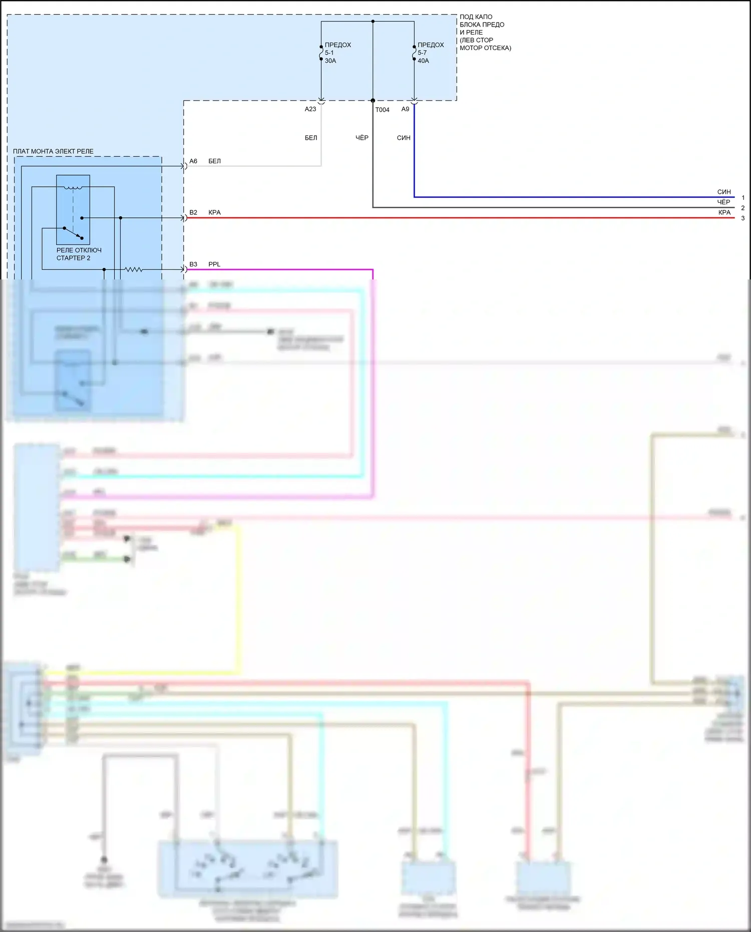 Integra Acura IV (2022-2024): Электросхема стартера (1 из 2) 