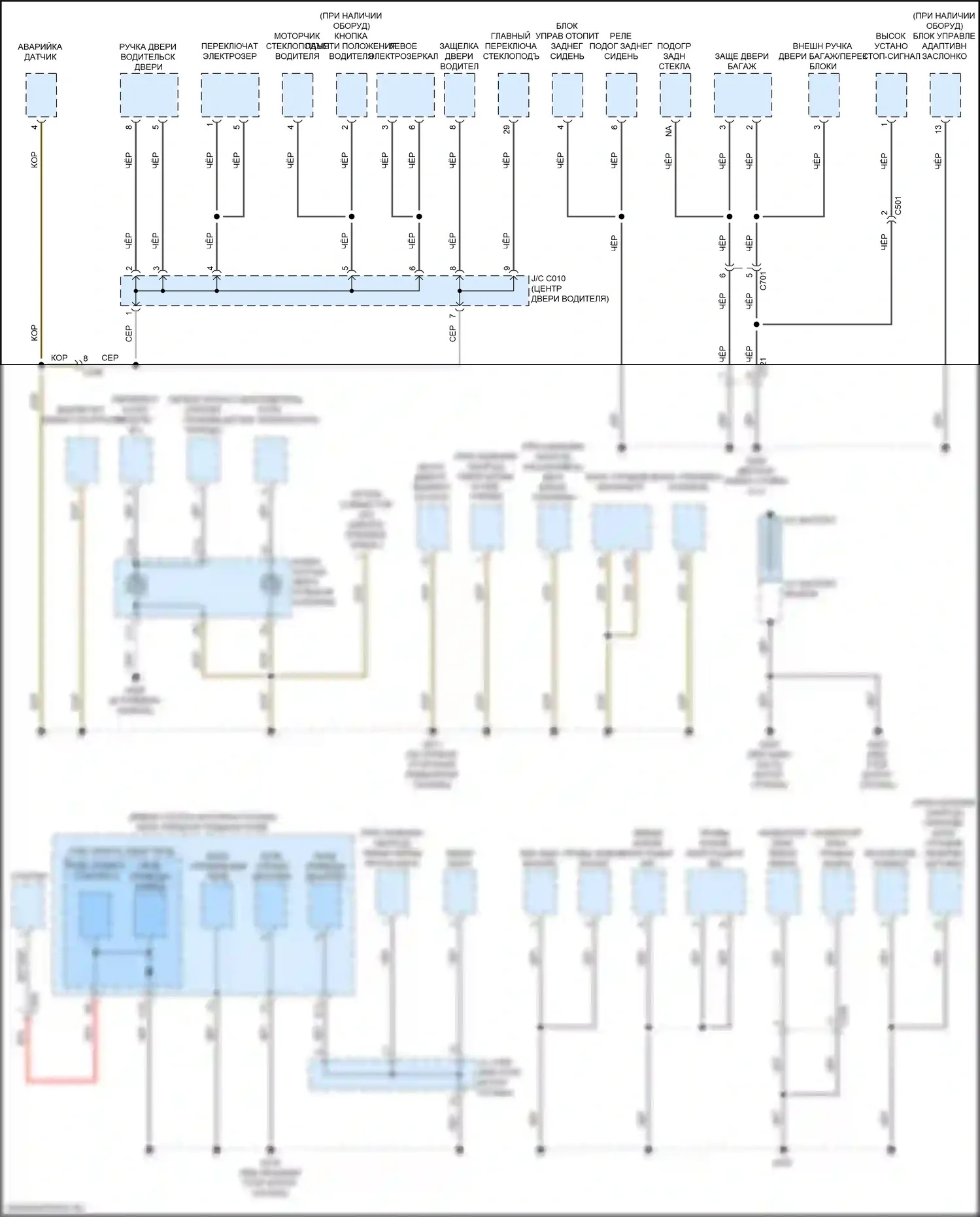 Integra Acura IV (2022-2024): Электросхема точек подключения масс (3 из 4) 