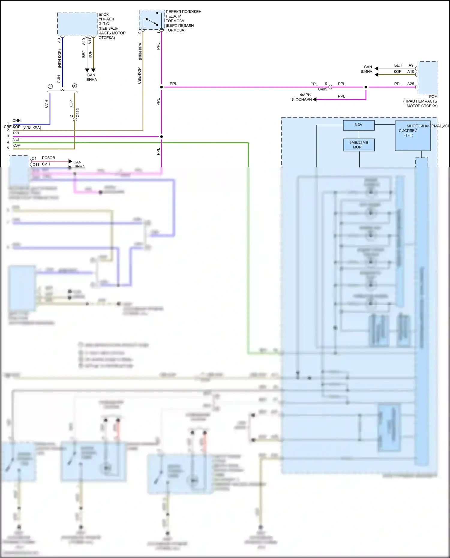 MDX Acura III рестайлинг 2 (2016-2021): Антиблокировочная система abs электросхема, за исключением гибридной (2 из 2) 