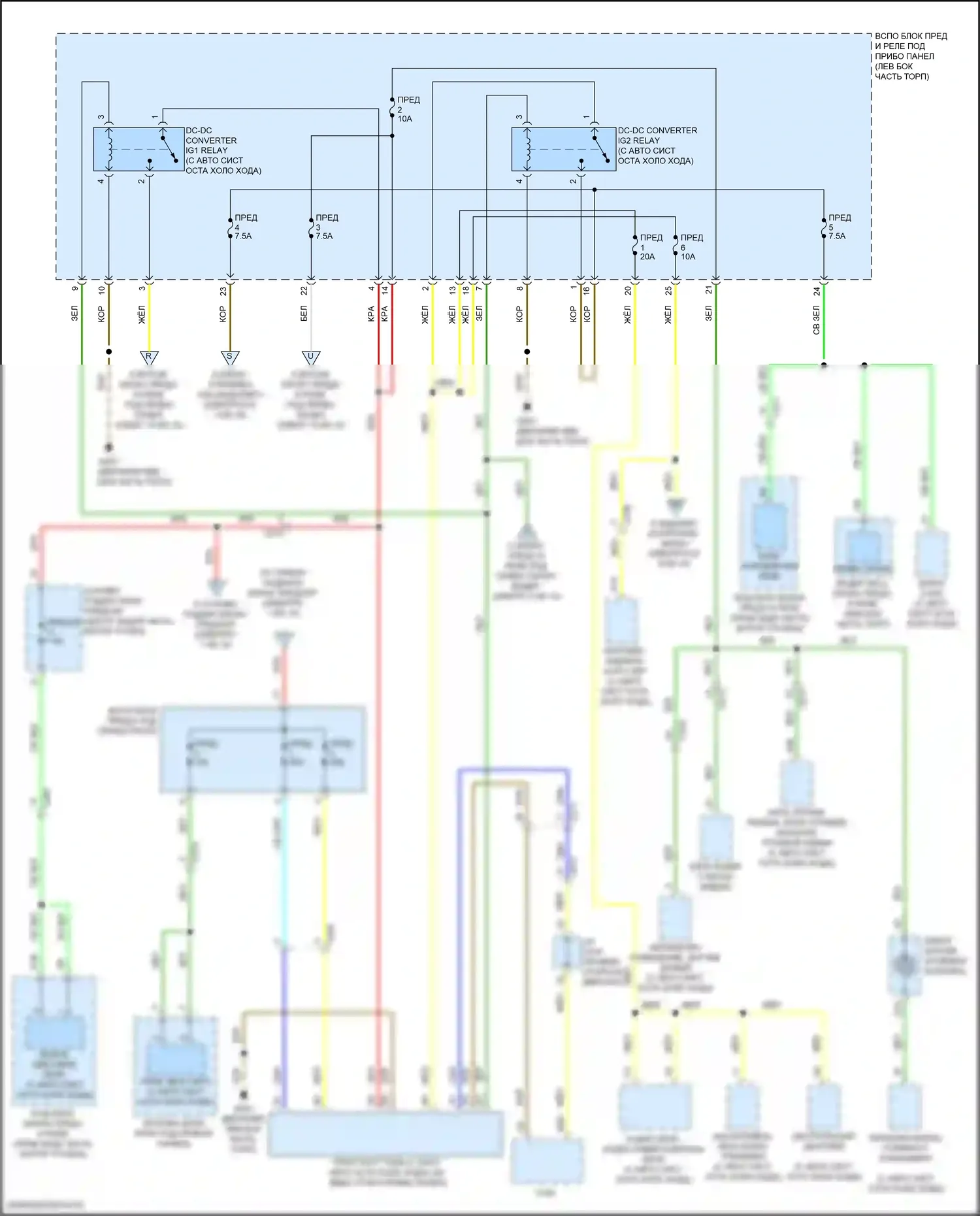 MDX Acura III рестайлинг 2 (2016-2021): Электросхема блока предохранителей реле, кроме гибридного (9 из 10) 
