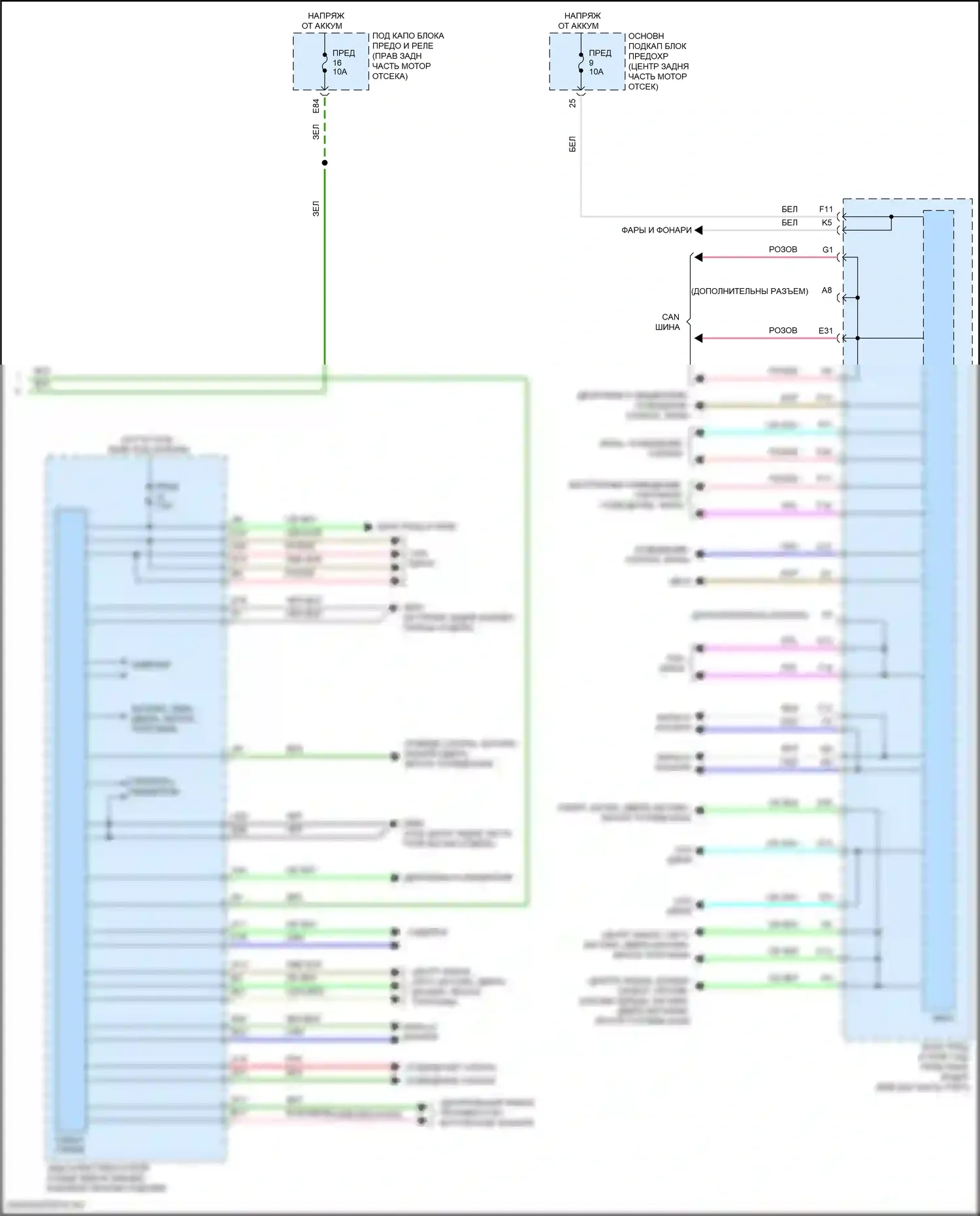 MDX Acura III рестайлинг 2 (2016-2021): Электросхема блоков управления кузовом, гибридная (2 из 2) 