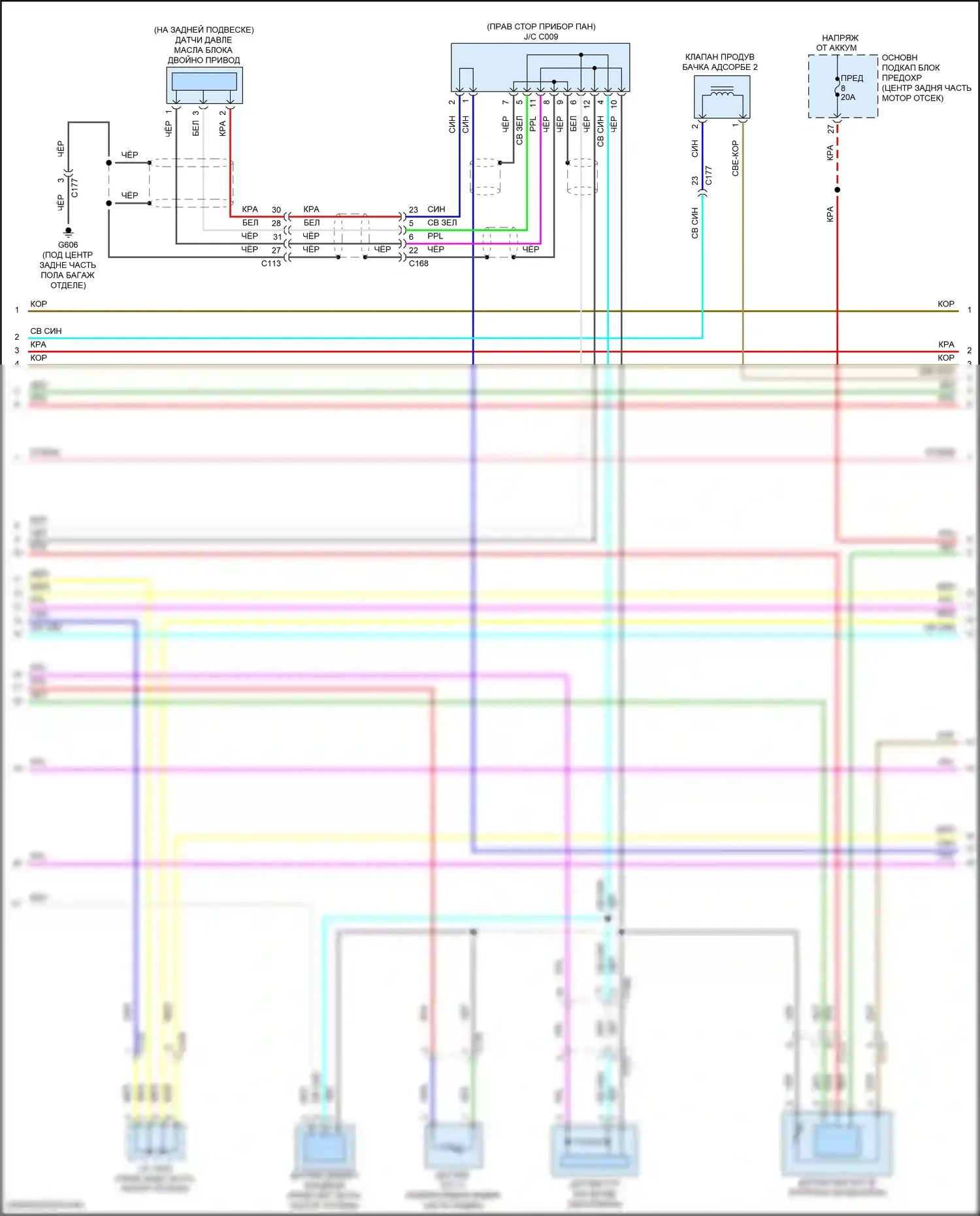 MDX Acura III рестайлинг 2 (2016-2021): Электросхема двигатель 3.0л гибрид, электросхема органов управления двигателем (2 из 8) 