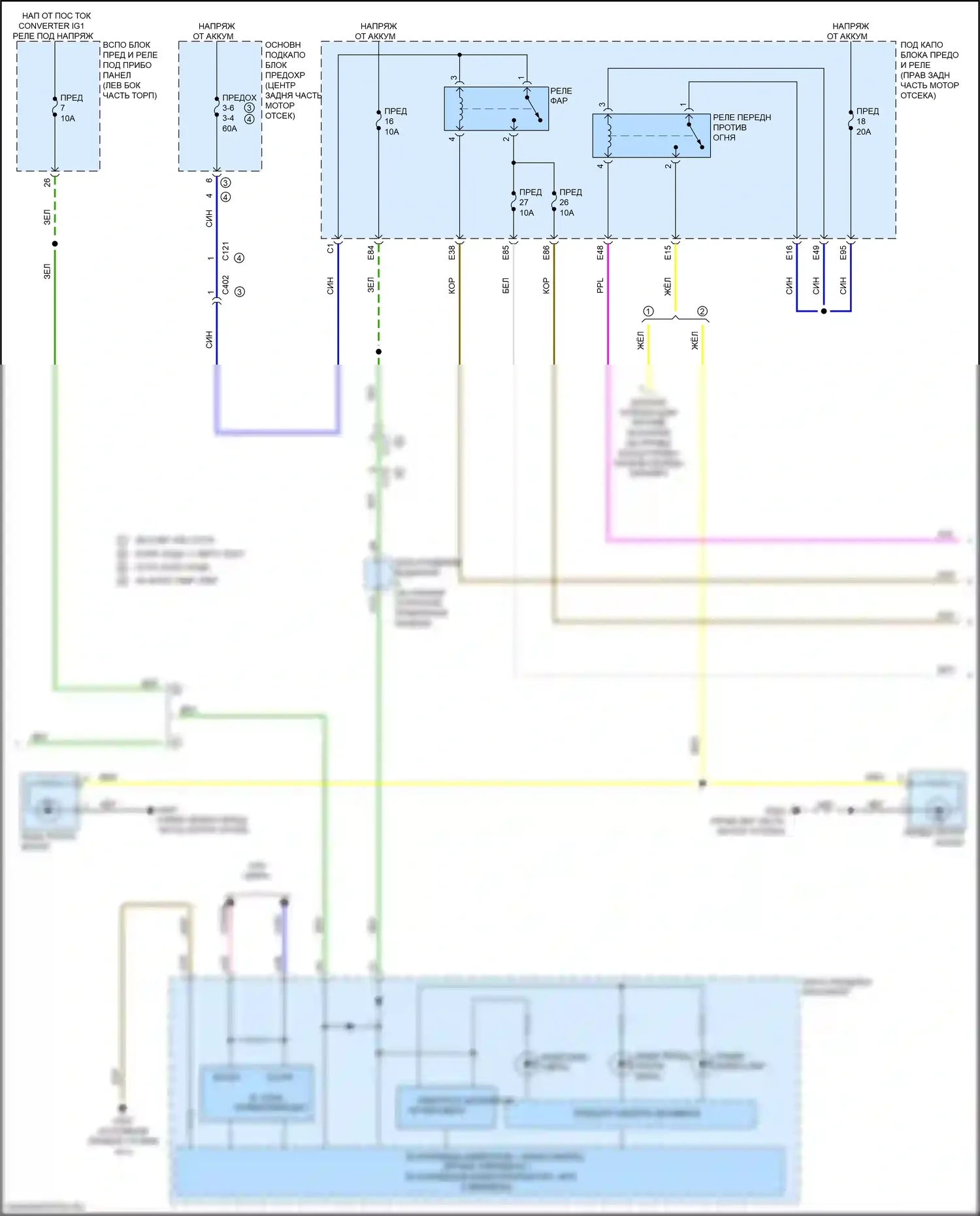 MDX Acura III рестайлинг 2 (2016-2021): Электросхема фар (2 из 3) 