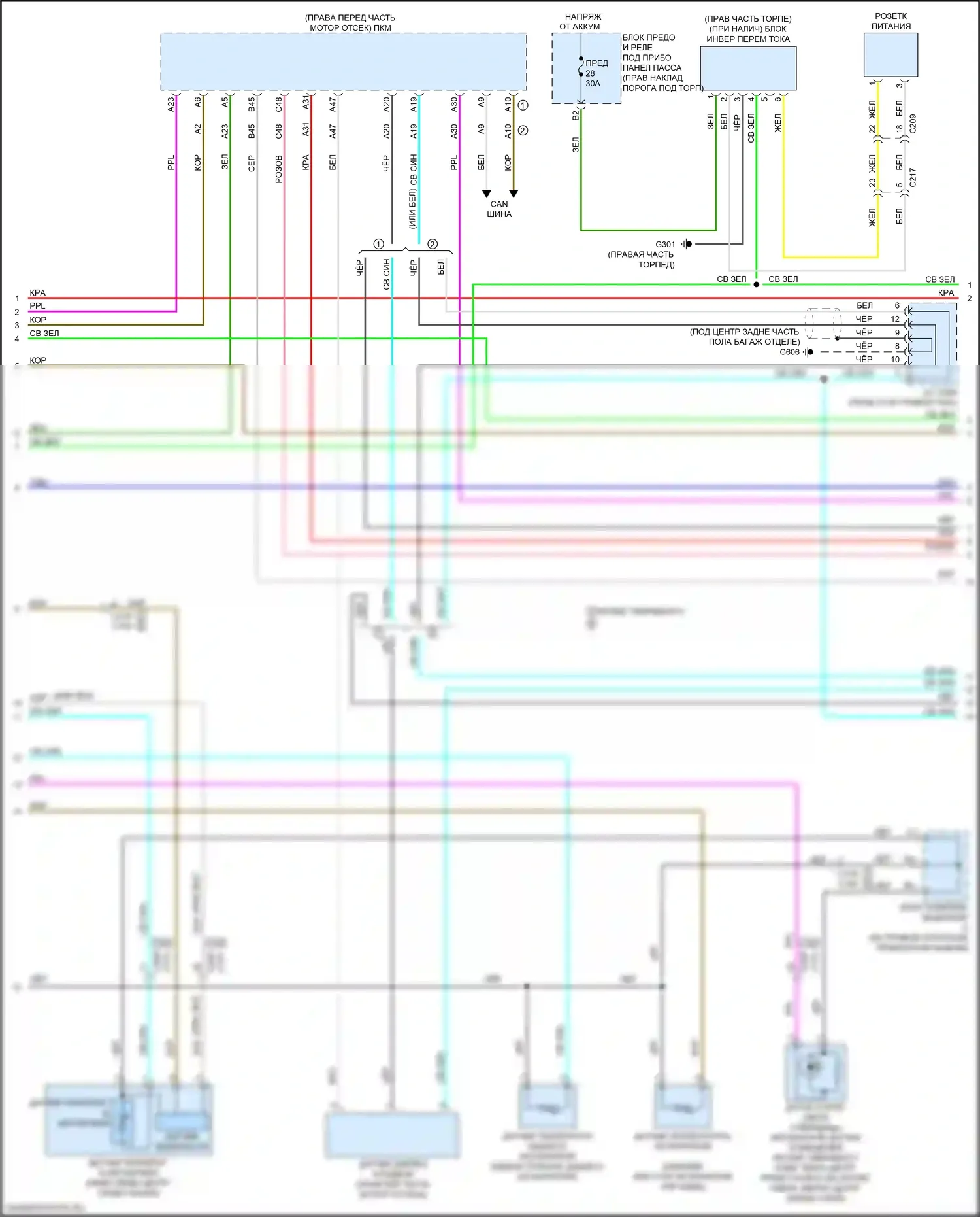 MDX Acura III рестайлинг 2 (2016-2021): Электросхема климат контроля (3 из 5) 