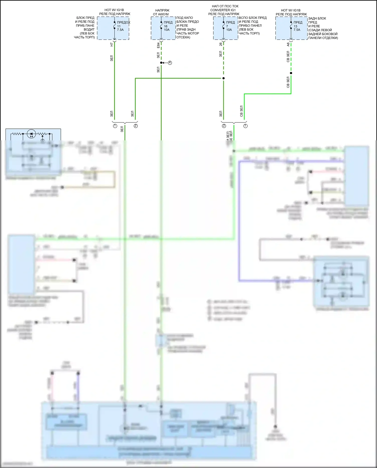 MDX Acura III рестайлинг 2 (2016-2021): Электросхема мониторинга в слепой зоне 