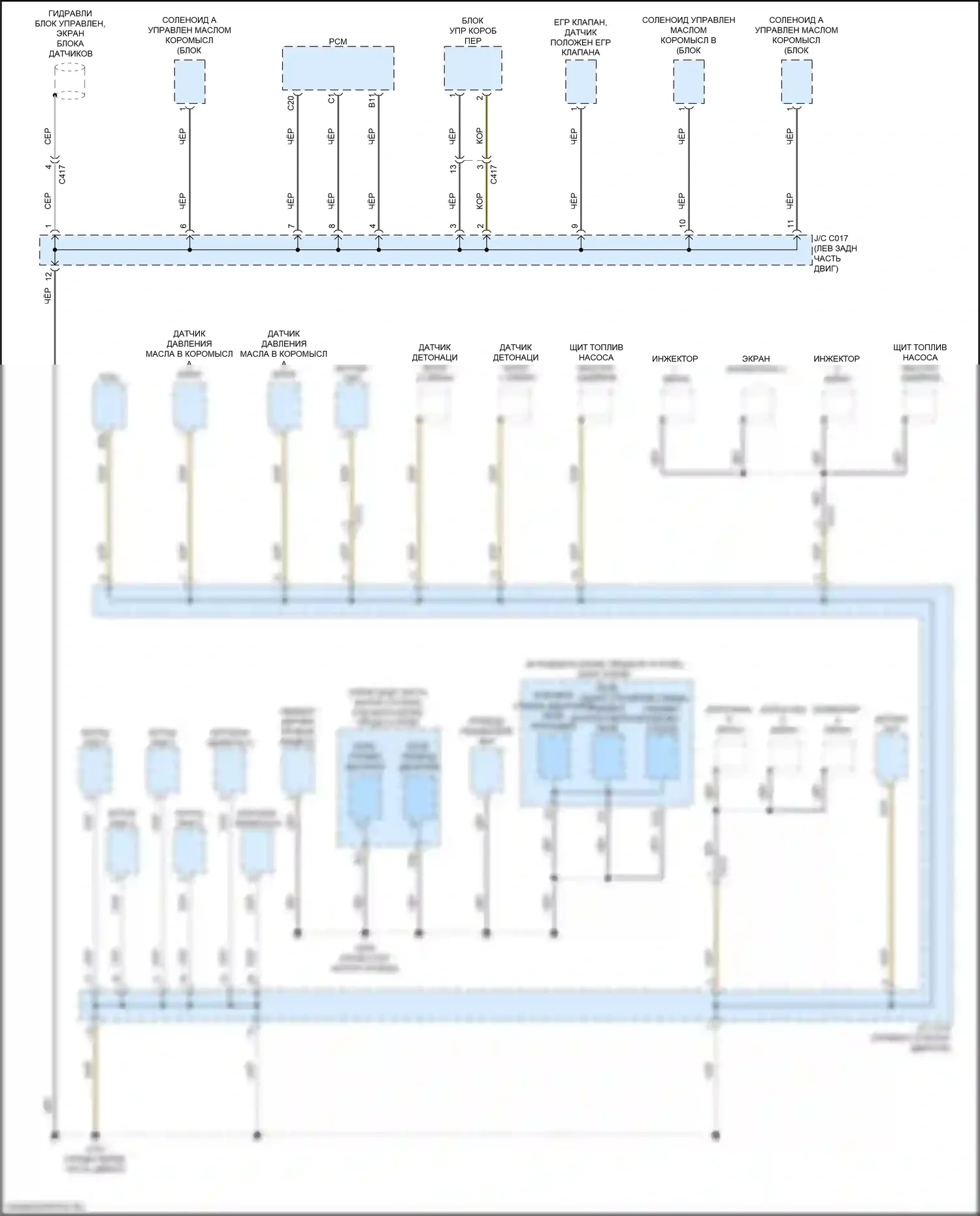 MDX Acura III рестайлинг 2 (2016-2021): Электросхема разводки массы, кроме гибридной (3 из 6) 