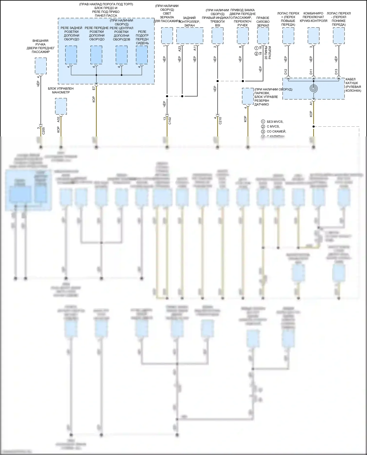 MDX Acura III рестайлинг 2 (2016-2021): Электросхема разводки массы, за исключением гибридной (5 из 6) 