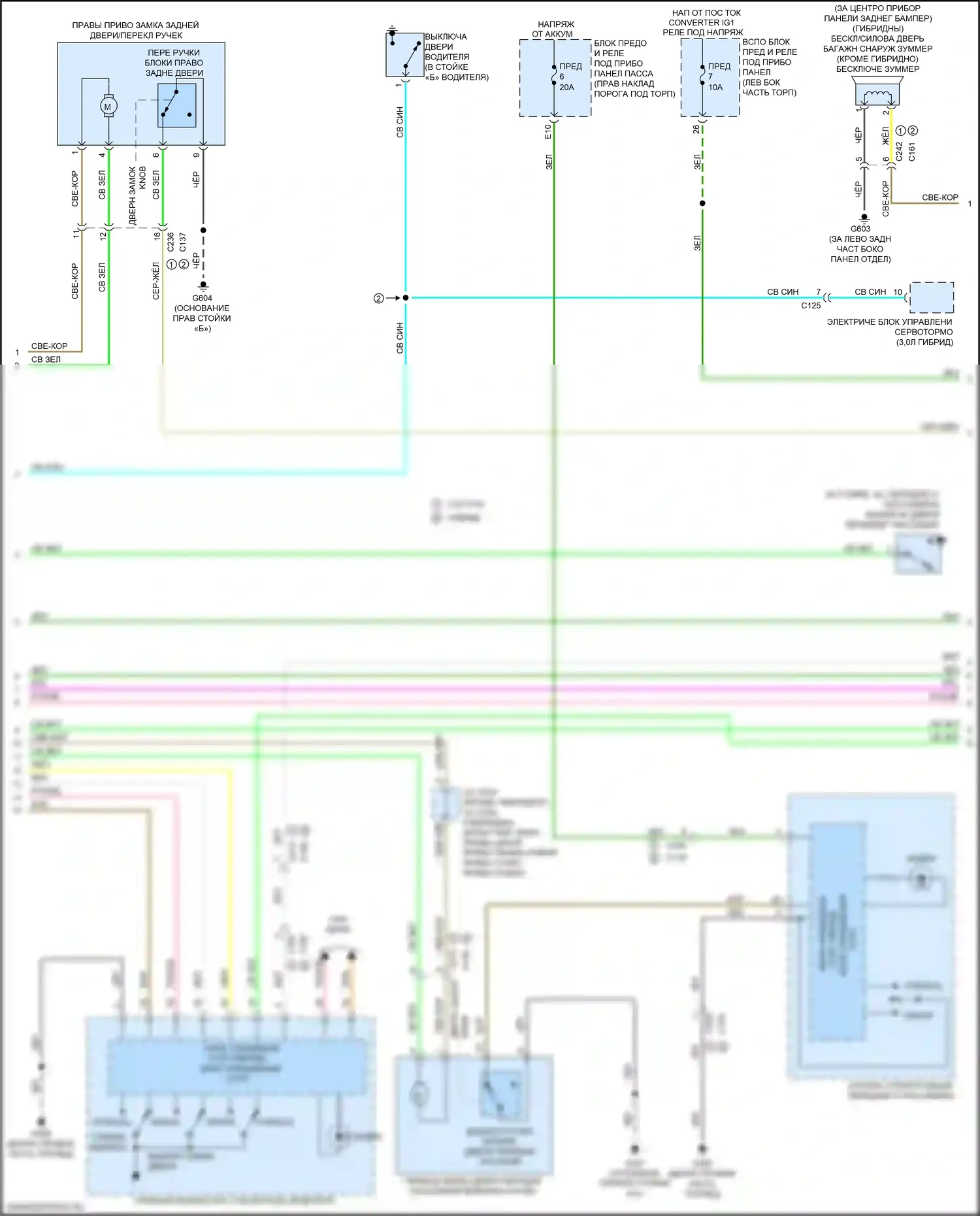 MDX Acura III рестайлинг 2 (2016-2021): Электросхема центрального замка (2 из 6) 