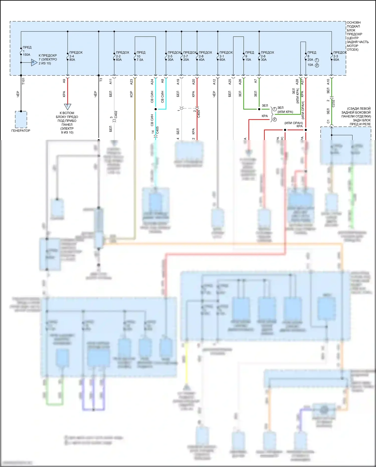 MDX Acura III рестайлинг (2015-2016): Электросхема блока предохранителей реле (1 из 10) 