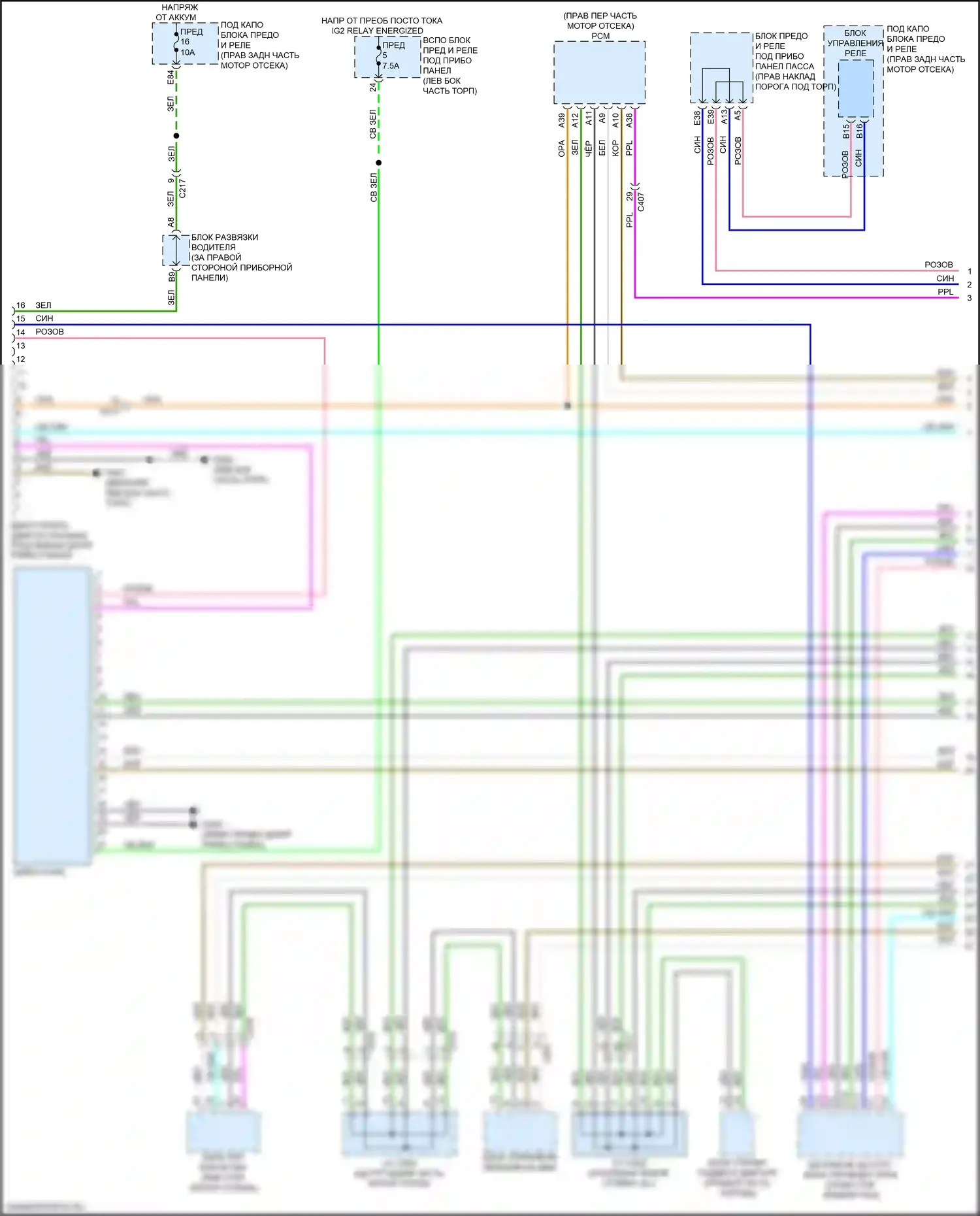 MDX Acura III рестайлинг (2015-2016): Can шина электросхема соединений, с автоматическим остановом на холостом ходу (1 из 5) 