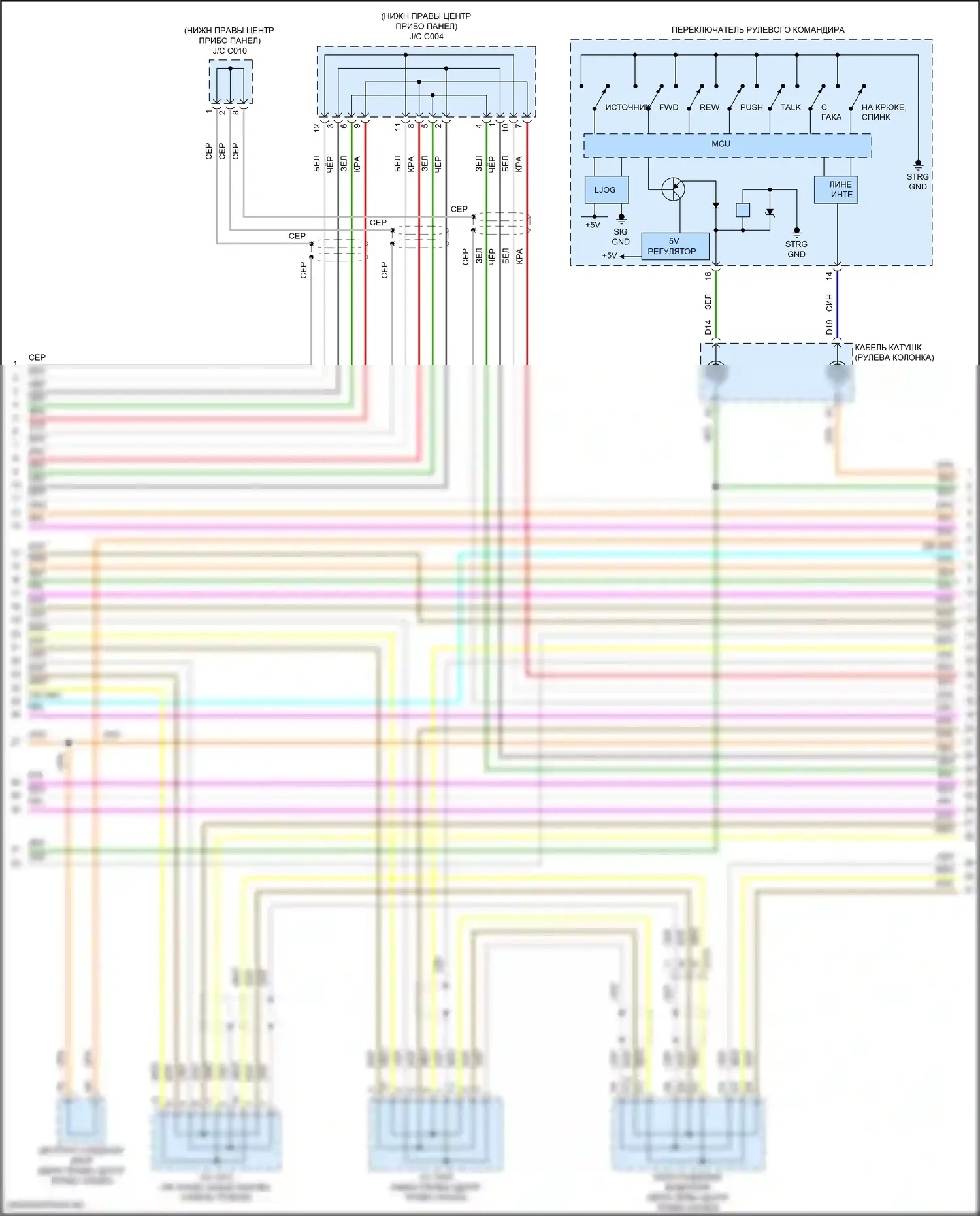 MDX Acura III рестайлинг (2015-2016): Электросхема магнитолы, без навигации (4 из 6) 
