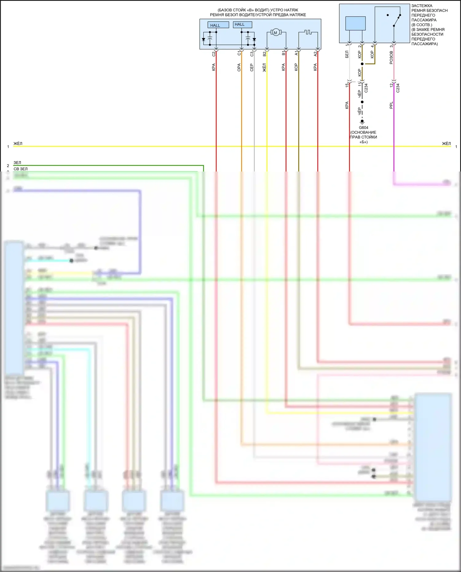 MDX Acura III рестайлинг (2015-2016): Электросхема подушек безопасности (2 из 4) 