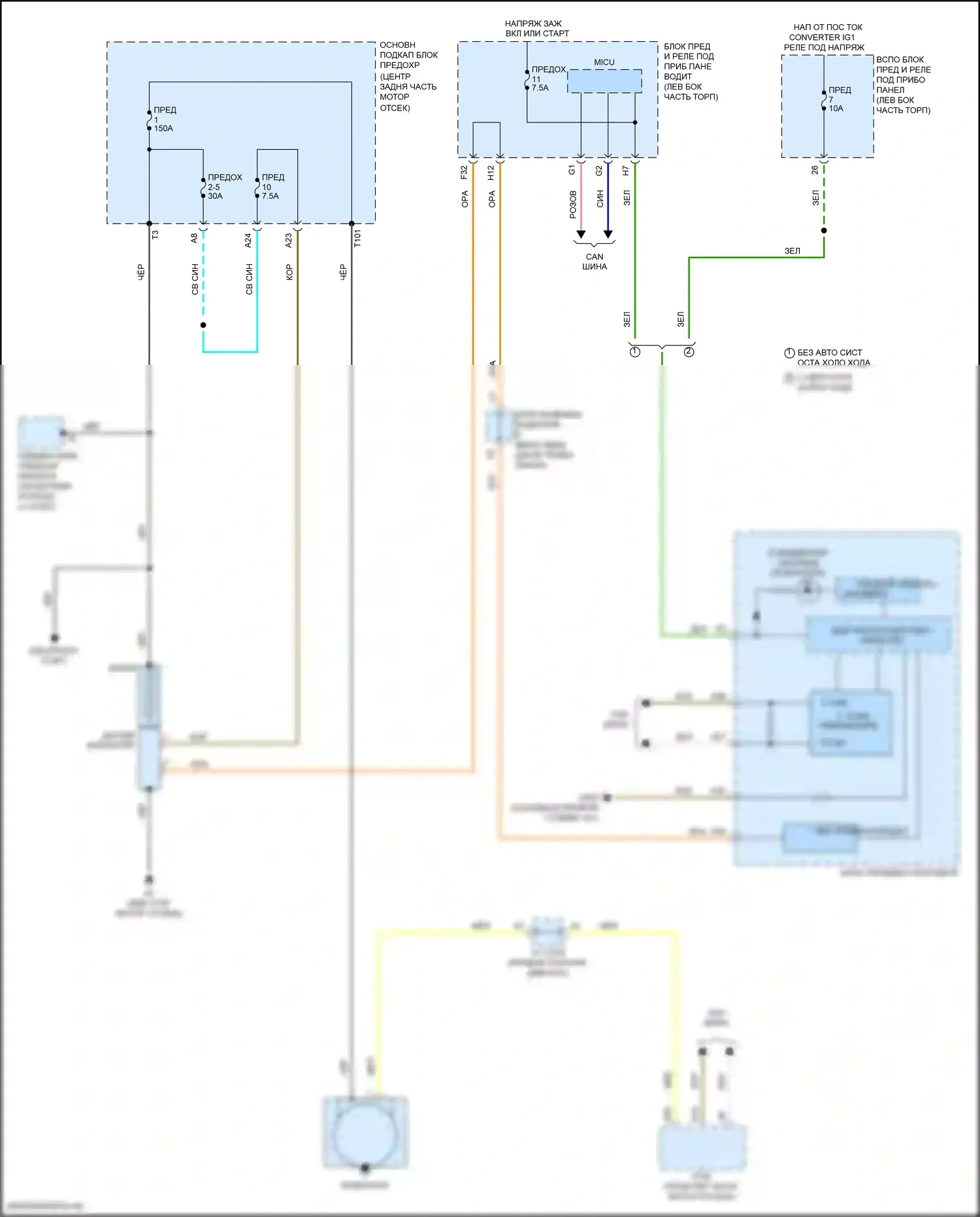 MDX Acura III рестайлинг (2015-2016): Электросхема генератора 