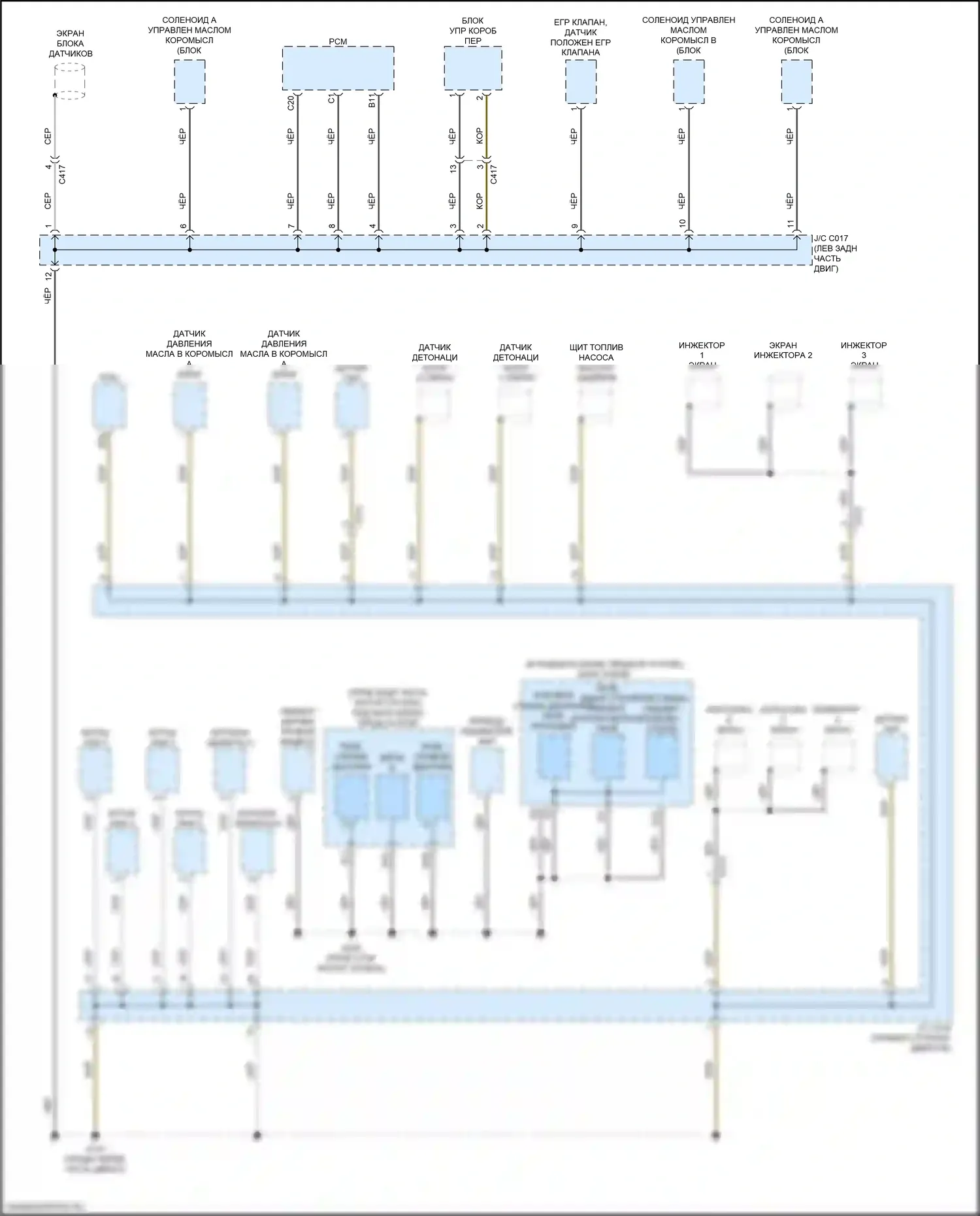 MDX Acura III рестайлинг (2015-2016): Электросхема разводки массы (3 из 6) 