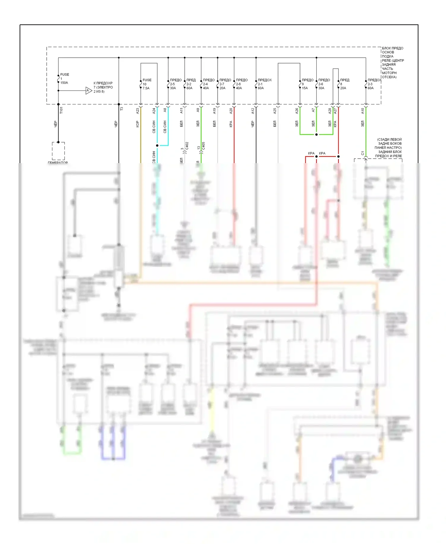 MDX Acura III (2013-2015): Электросхема блока предохранителей реле (1 из 8) 