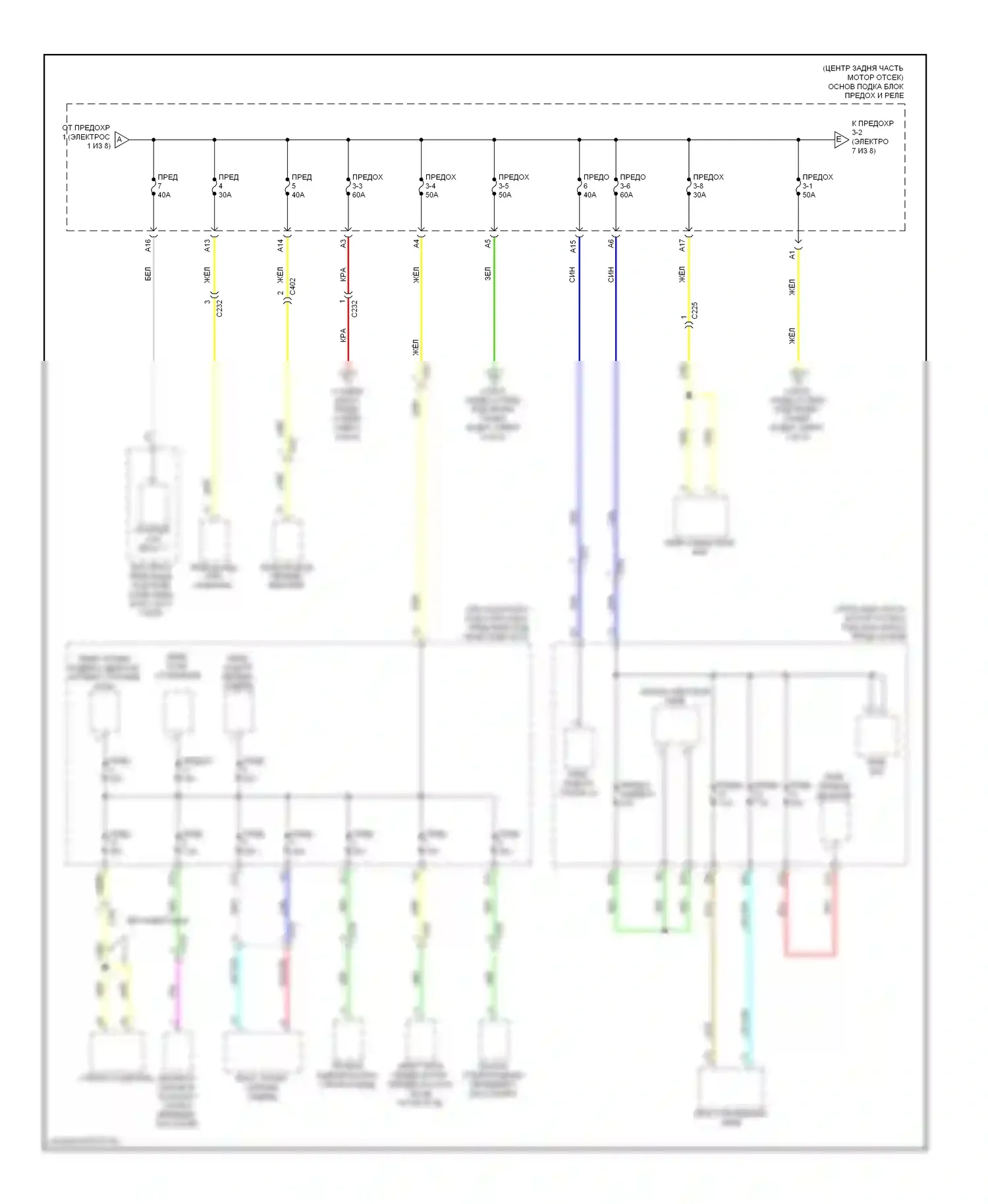 MDX Acura III (2013-2015): Электросхема блока предохранителей реле (2 из 8) 
