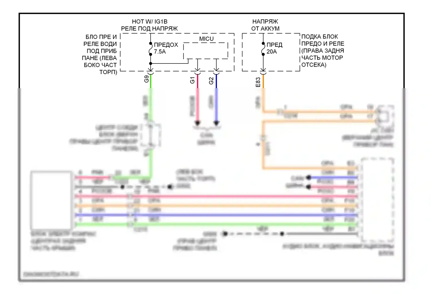 MDX Acura III (2013-2015): Электросхема компаса 