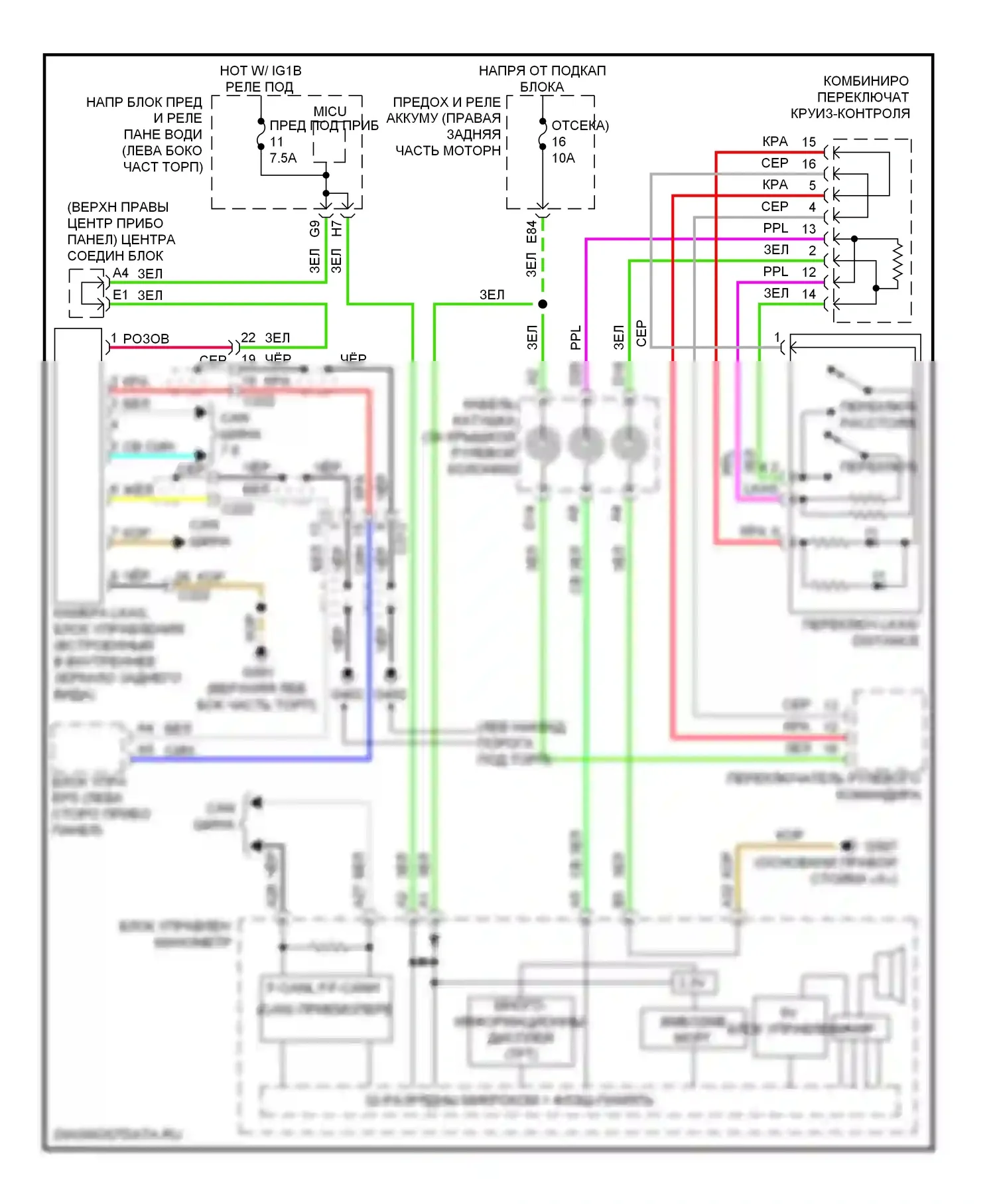 MDX Acura III (2013-2015): Электросхема помощи в удержании полосы движения 