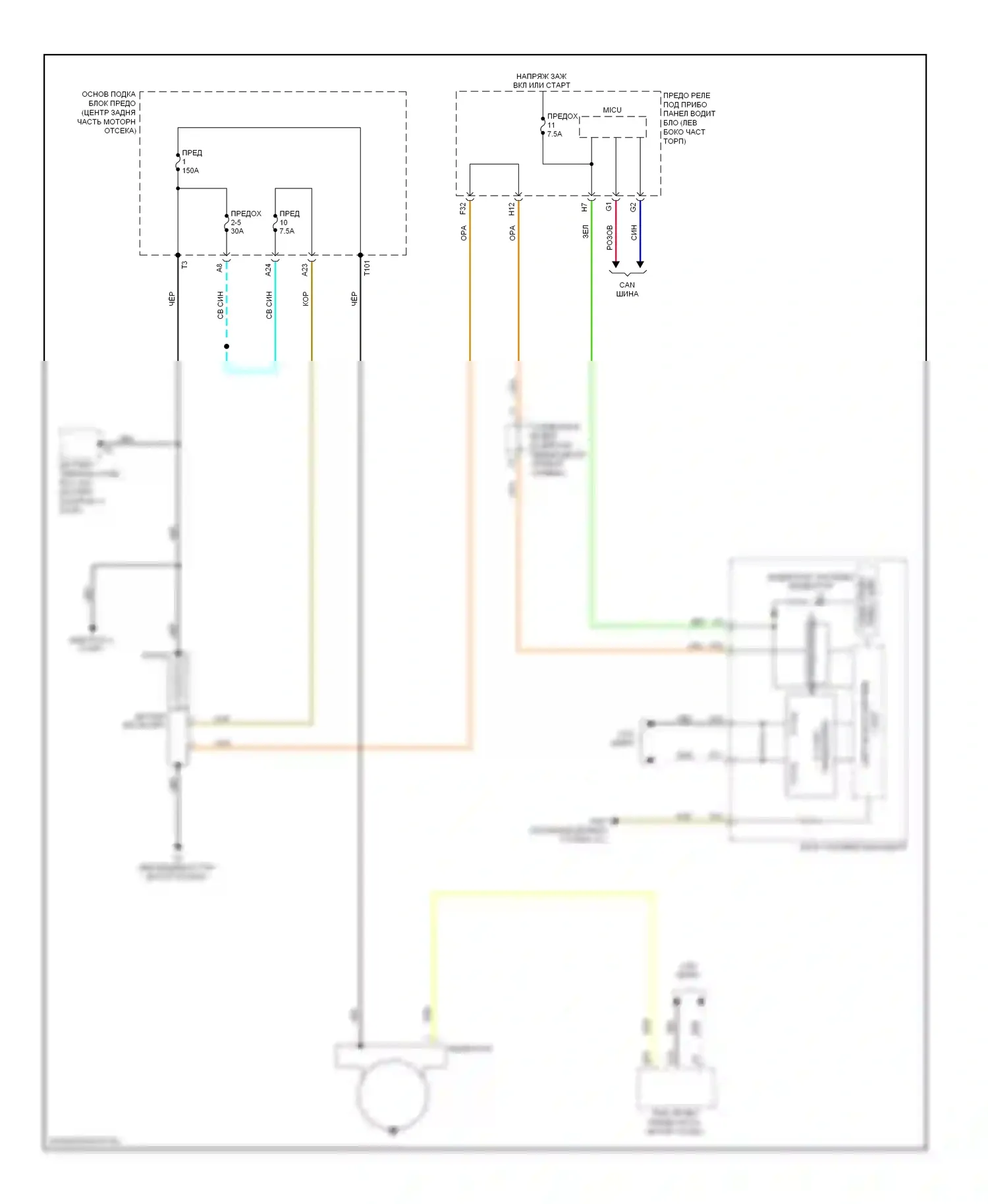 MDX Acura III (2013-2015): Электросхема генератора 