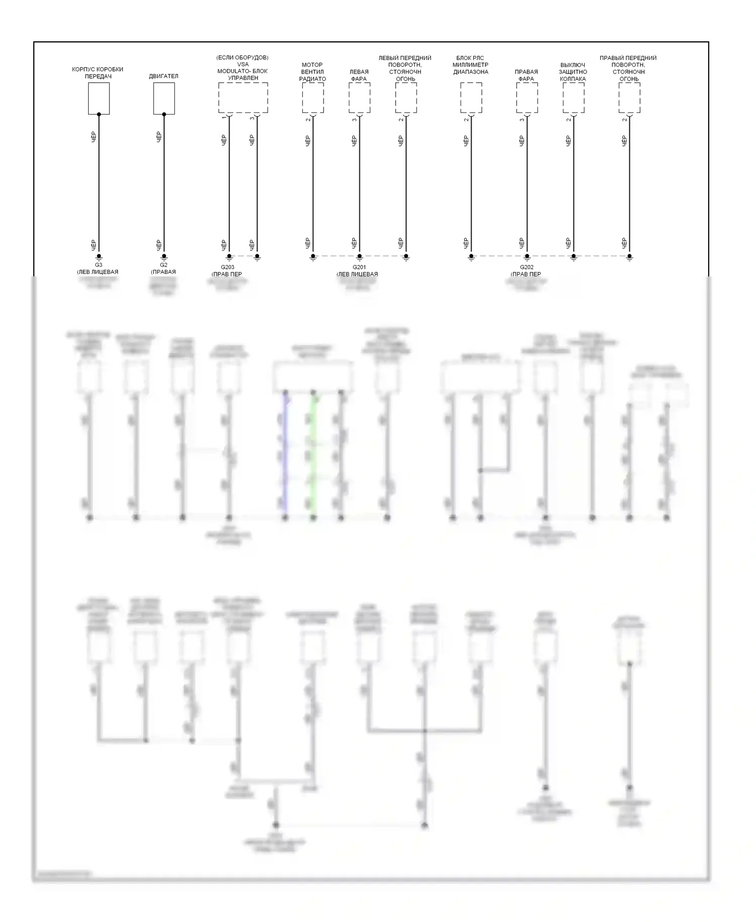 MDX Acura III (2013-2015): Электросхема разводки массы (1 из 6) 