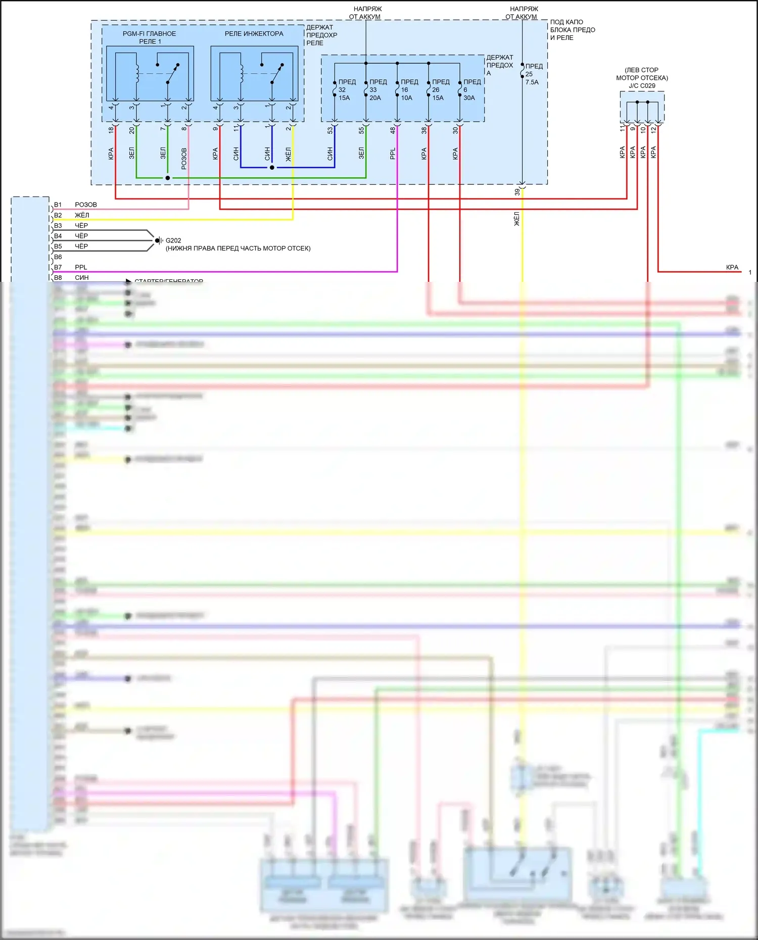 MDX Acura IV (2021-2024): Электросхема двигателя 3,0л турбо (1 из 9) 
