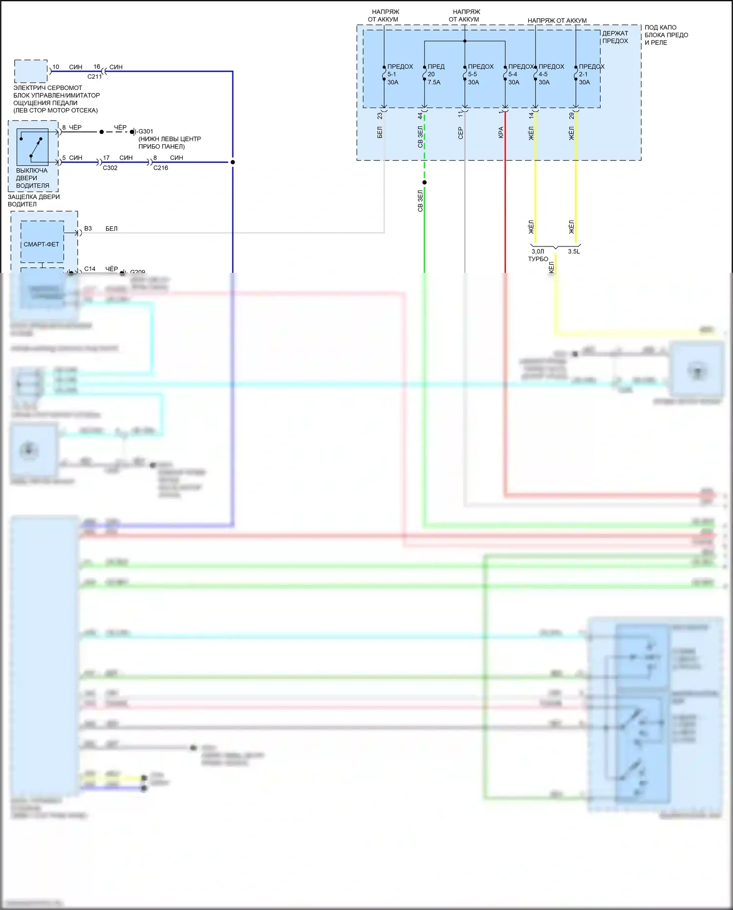 MDX Acura IV (2021-2024): Электросхема фар (1 из 2) 