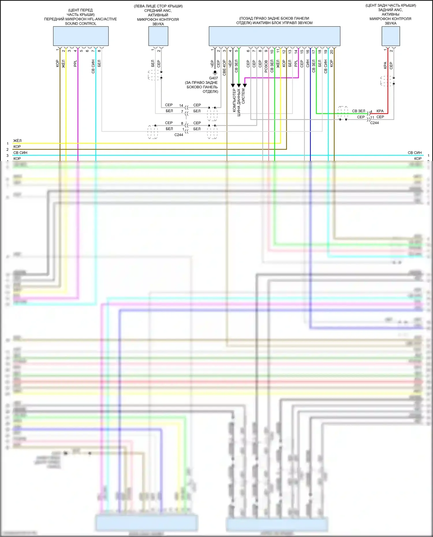 MDX Acura IV (2021-2024): Электросхема магнитолы, 12 динамиков (3 из 5) 