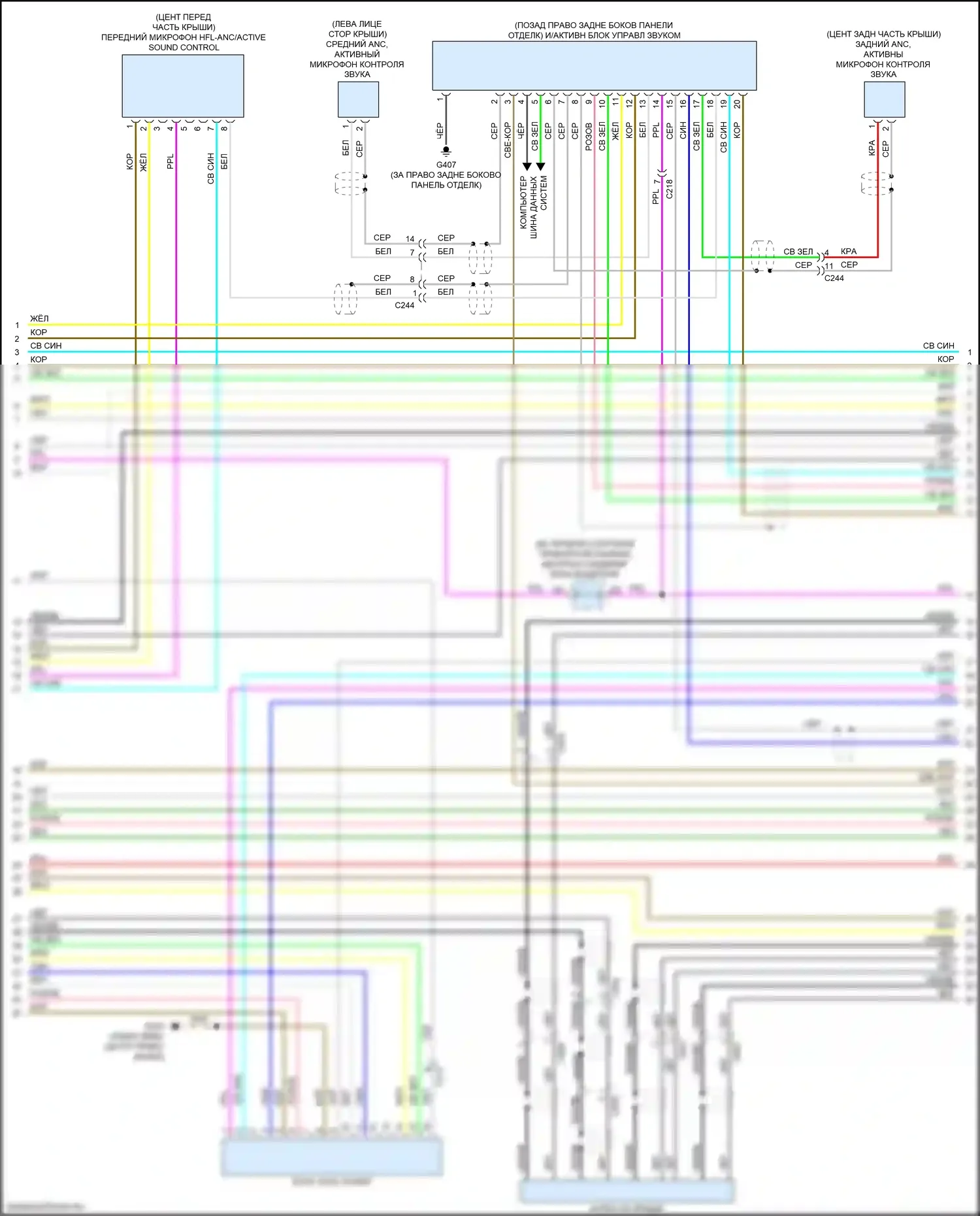 MDX Acura IV (2021-2024): Электросхема магнитолы, 16 динамиков (3 из 5) 