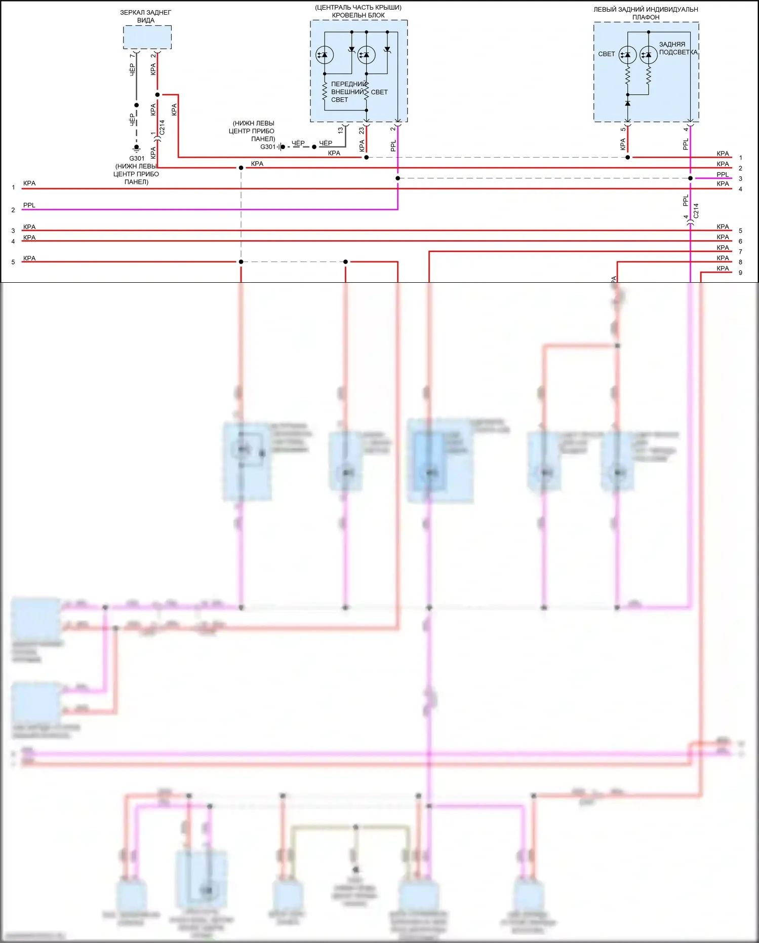 MDX Acura IV (2021-2024): Электросхема подсветки приборной панели (2 из 3) 