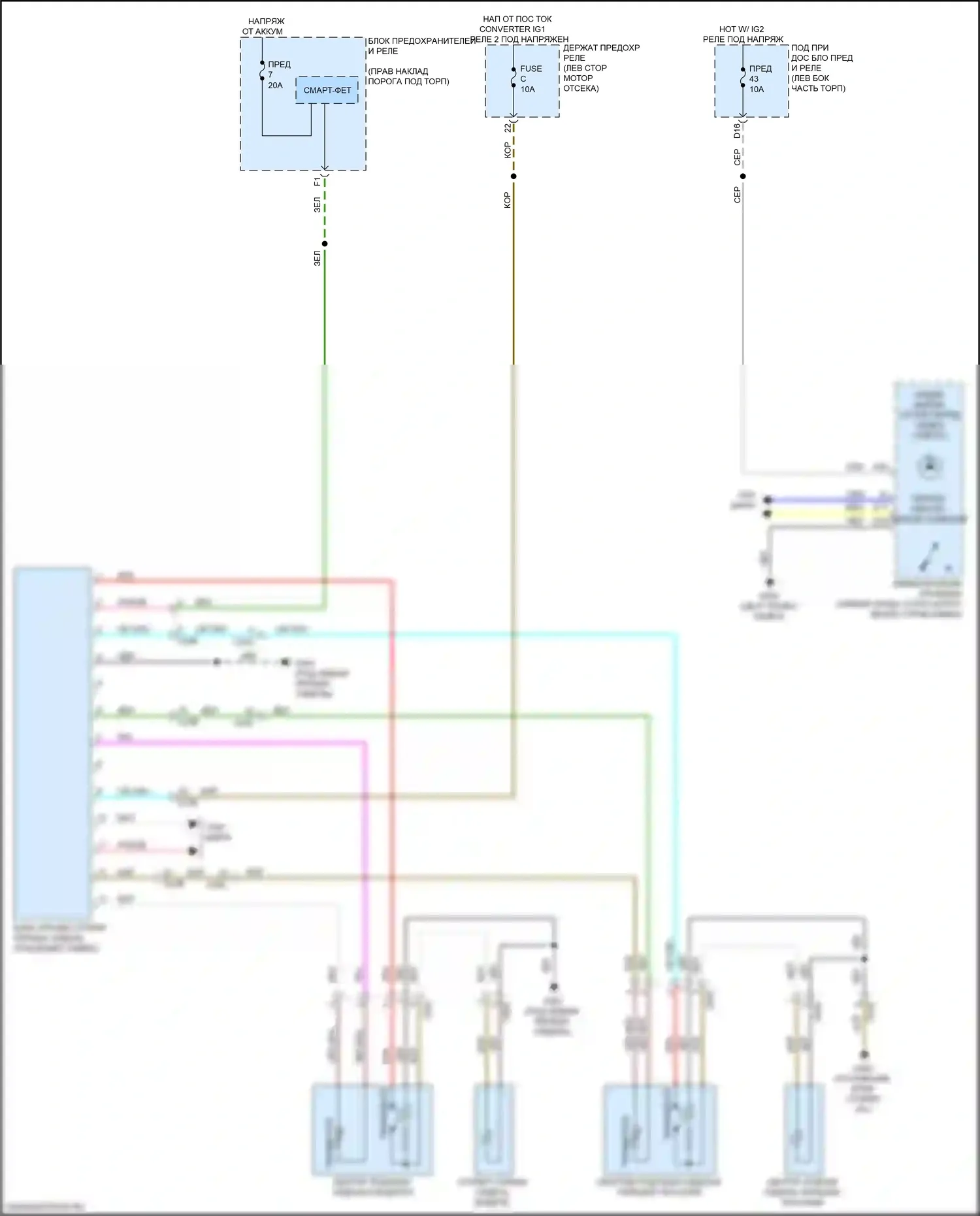 MDX Acura IV (2021-2024): Электросхема передних обогреваемых сидений 