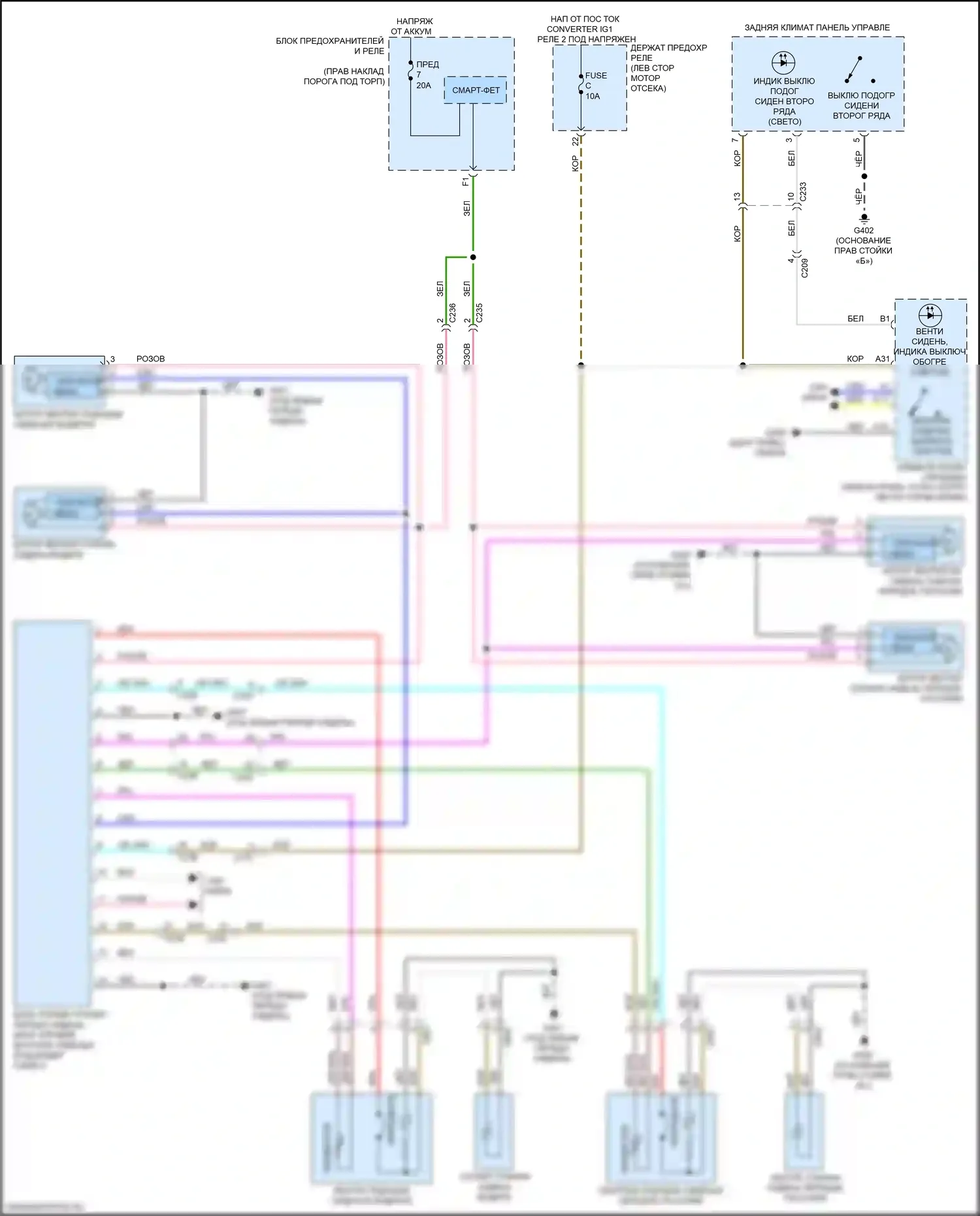 MDX Acura IV (2021-2024): Электросхема вентиляции сиденья 