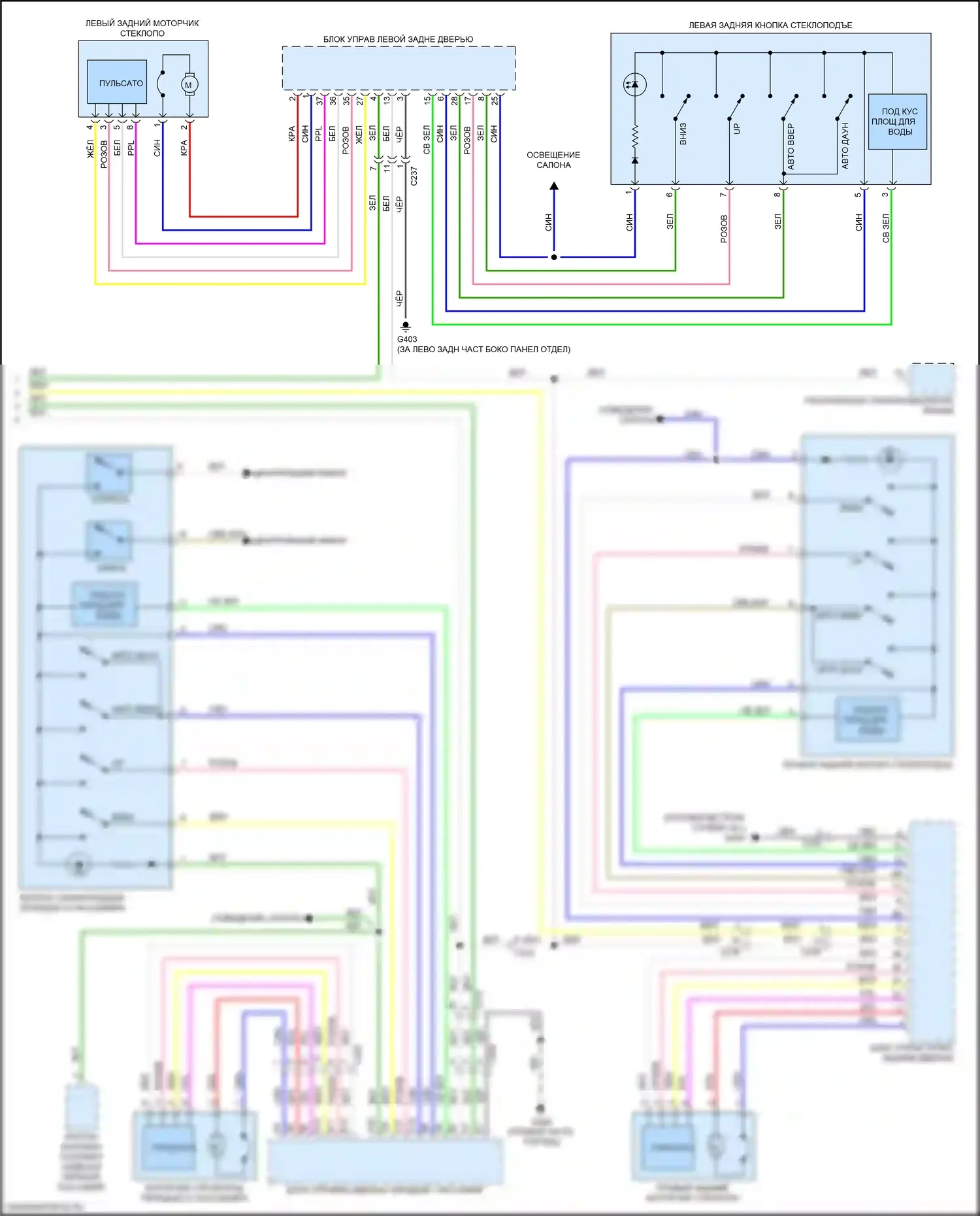 MDX Acura IV (2021-2024): Электросхема стеклоподъемников (2 из 2) 