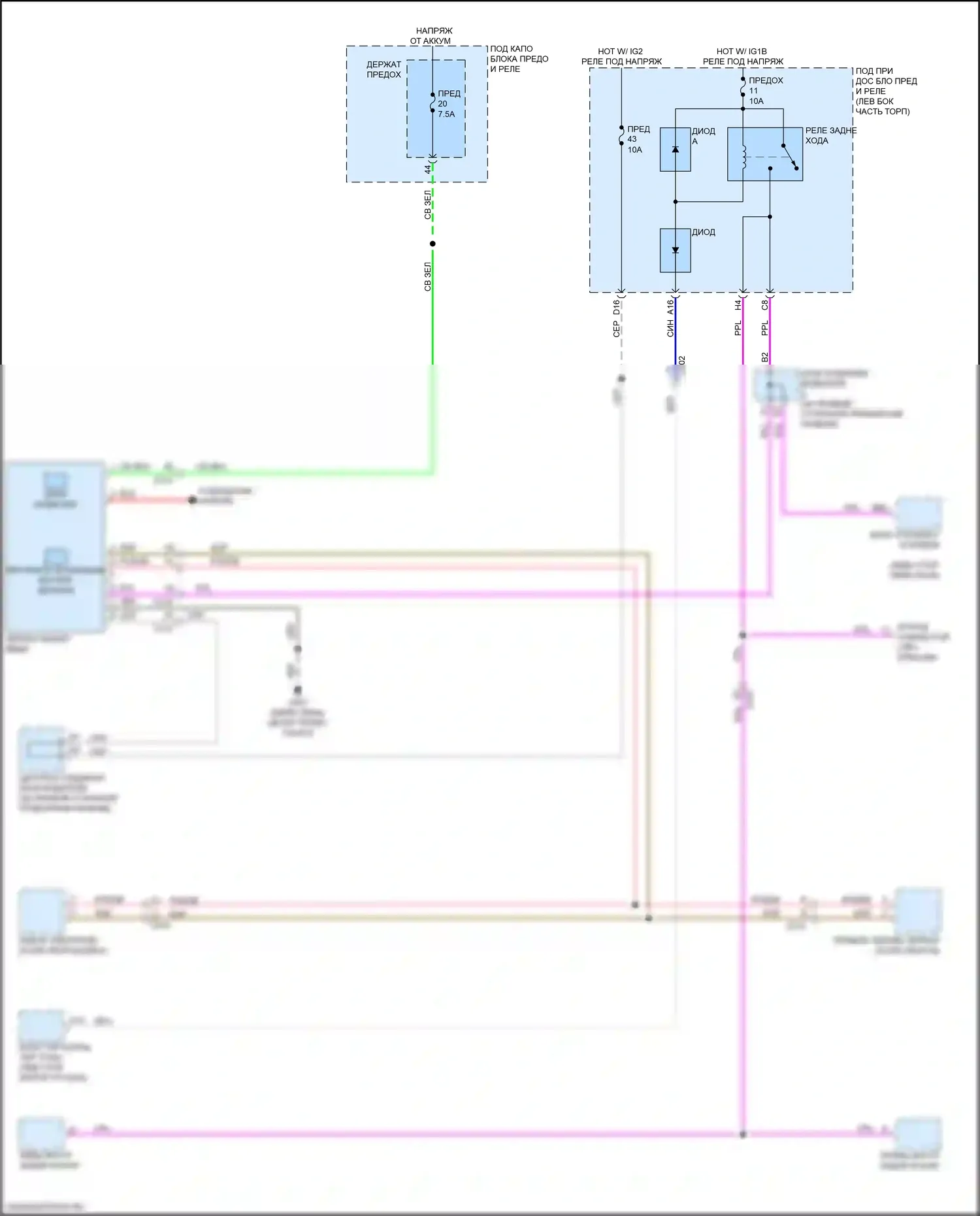 MDX Acura IV (2021-2024): Электросхема автоматического дневного/ночного зеркала 