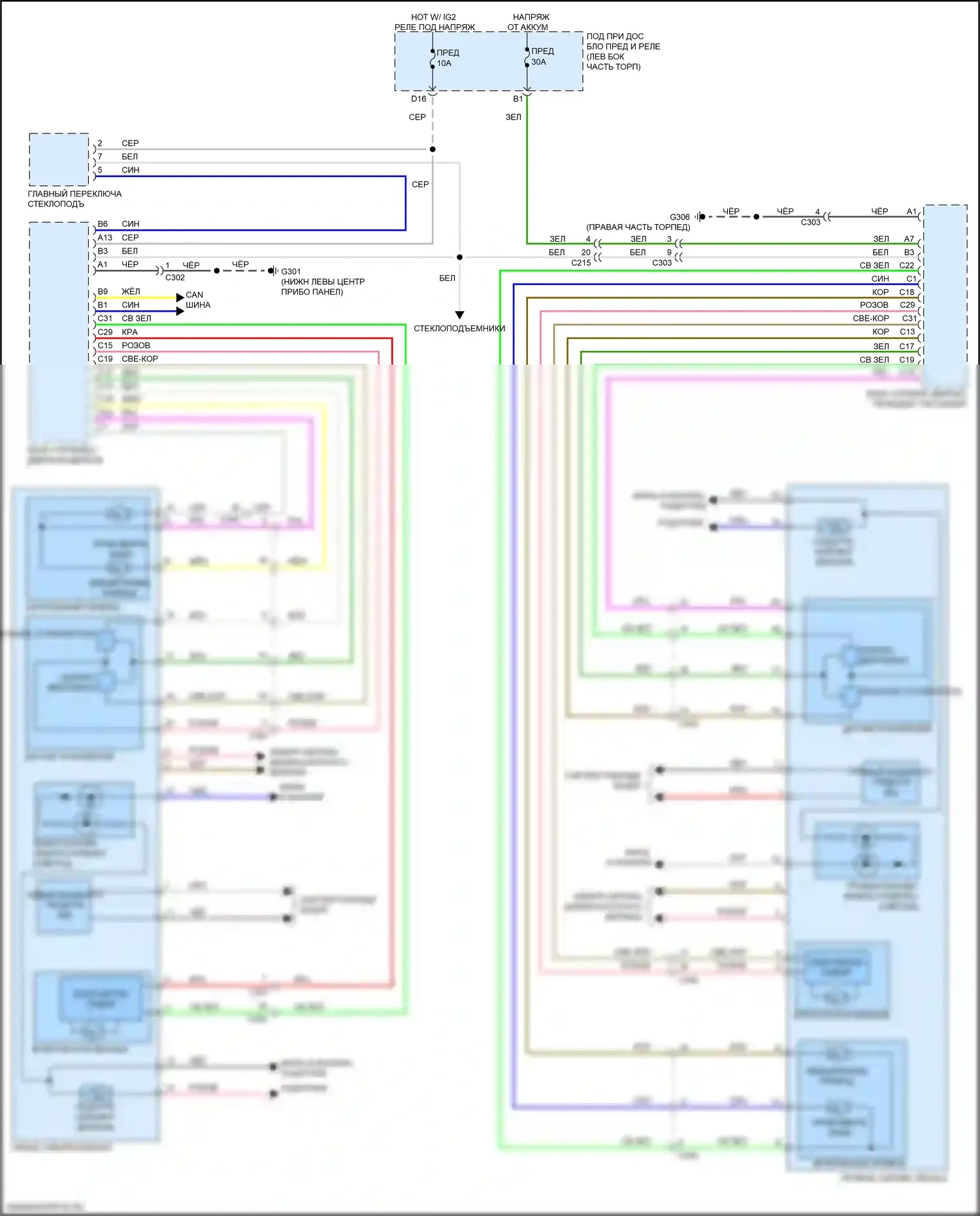 MDX Acura IV (2021-2024): Электросхема управления зеркалами заднего вида 
