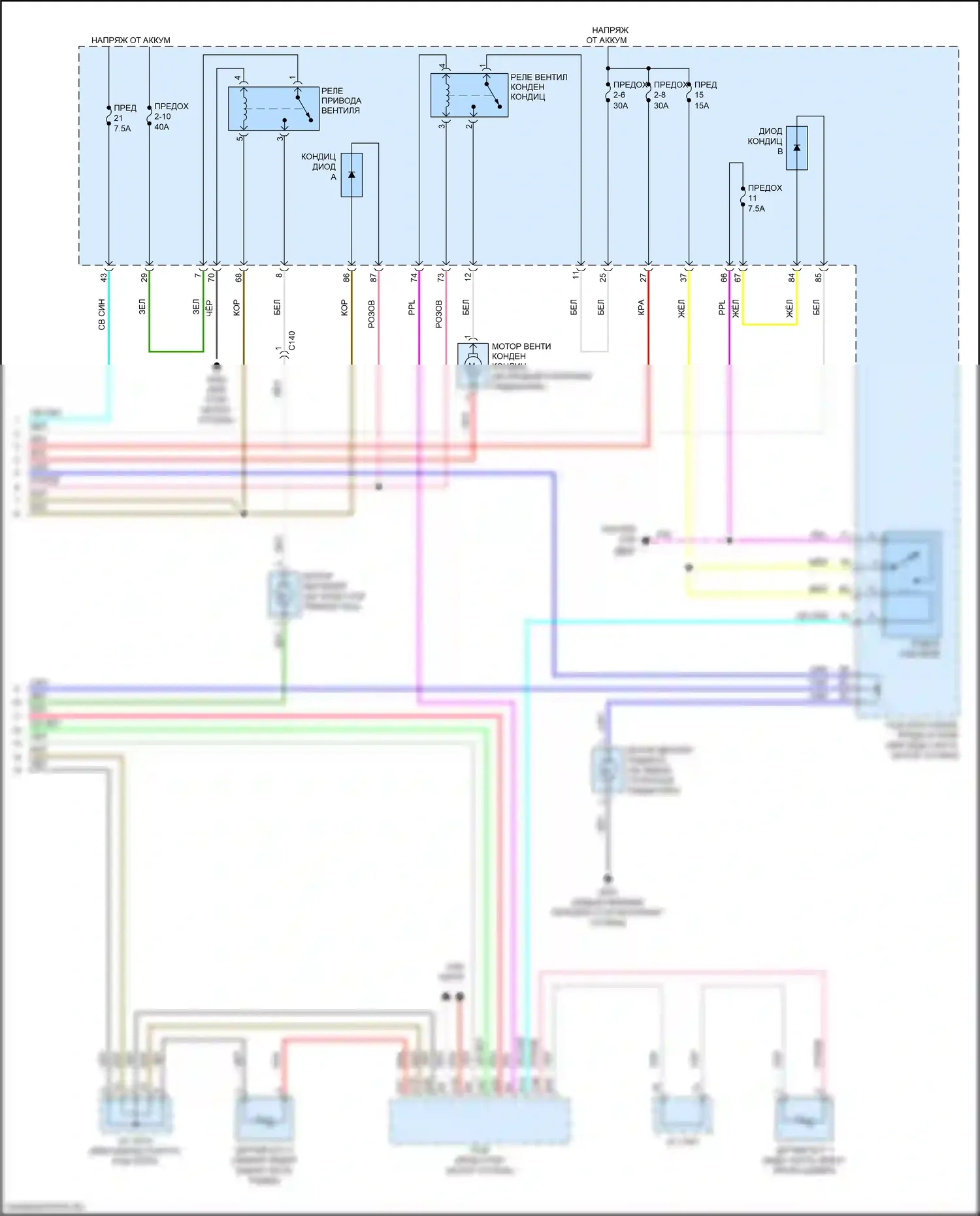 RDX Acura II рестайлинг (2015-2018): Электросхема климат контроля (3 из 3) 
