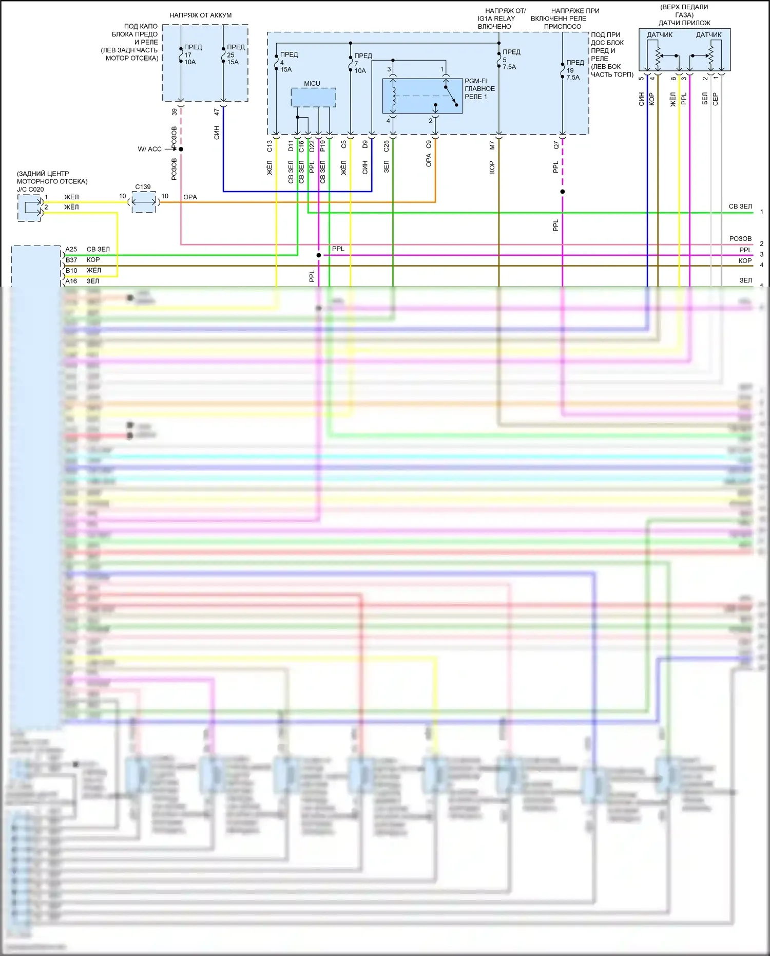 RDX Acura II рестайлинг (2015-2018): Электросхема автоматической коробки передач (1 из 3) 