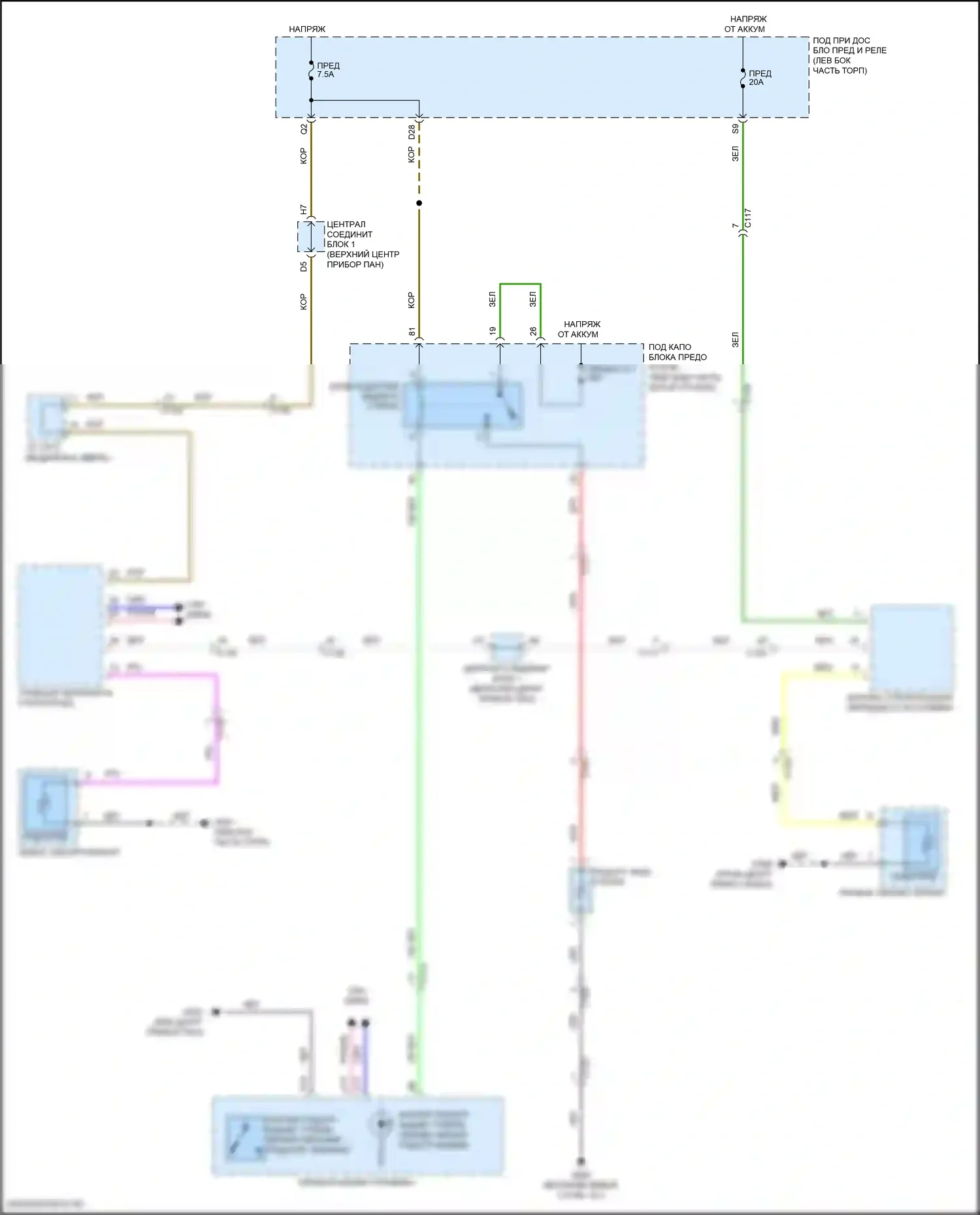 RDX Acura II рестайлинг (2015-2018): Электросхема подогрева стекол 